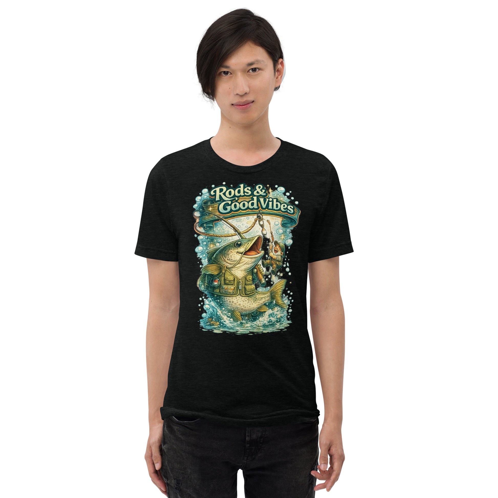 Rods & Good Vibes Fishing T-Shirt | Funny Fishing Lovers Gift by printfluence.net