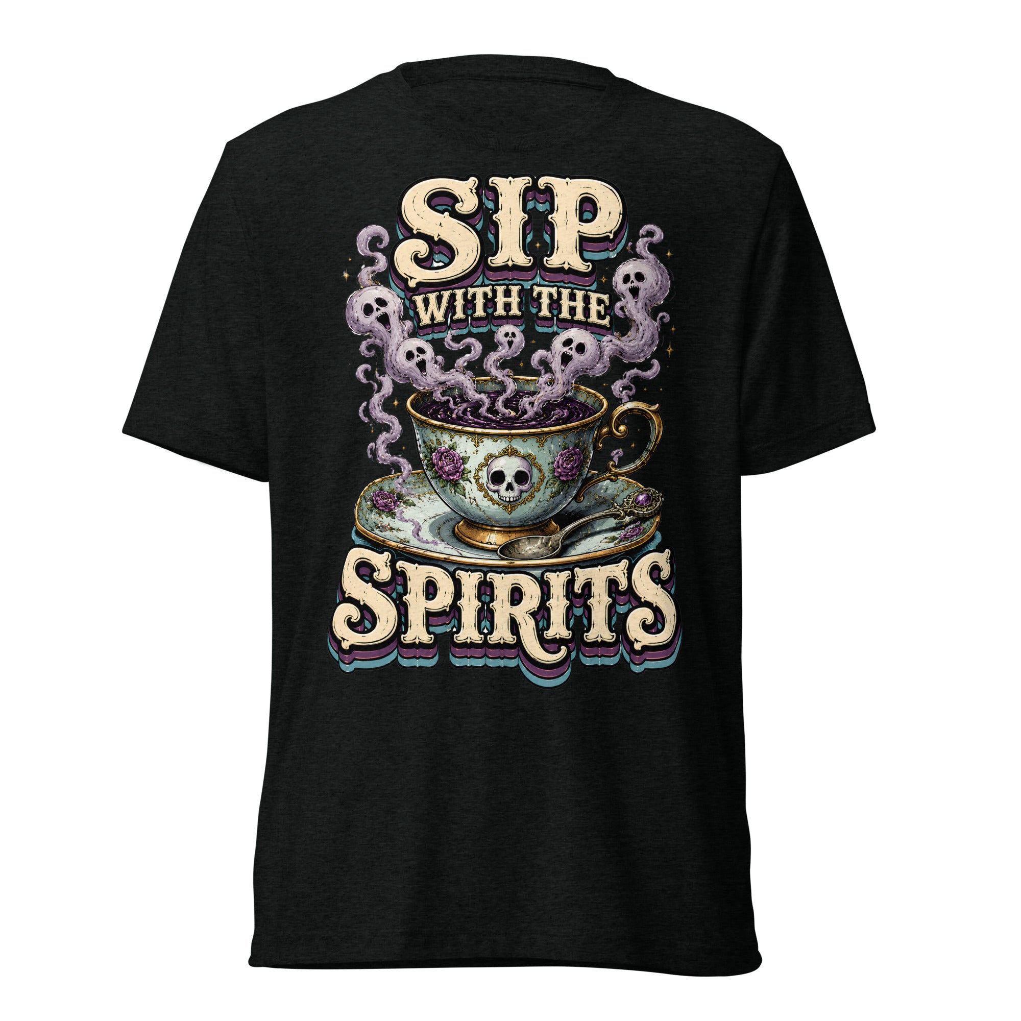 Sip with the Spirits T-Shirt - Gothic Horror & Mystery Tee by printfluence.net