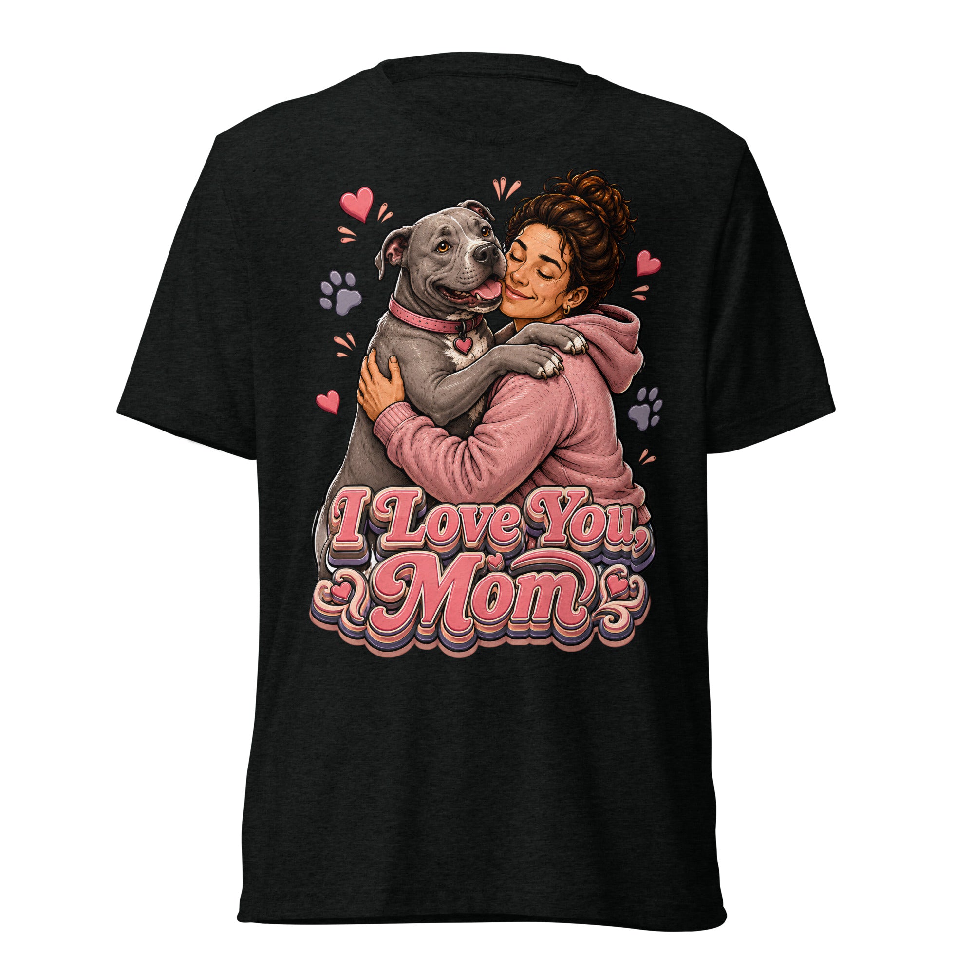Pit Bull Mom T-Shirt - I Love You Mom Dog Lover Gift by printfluence.net
