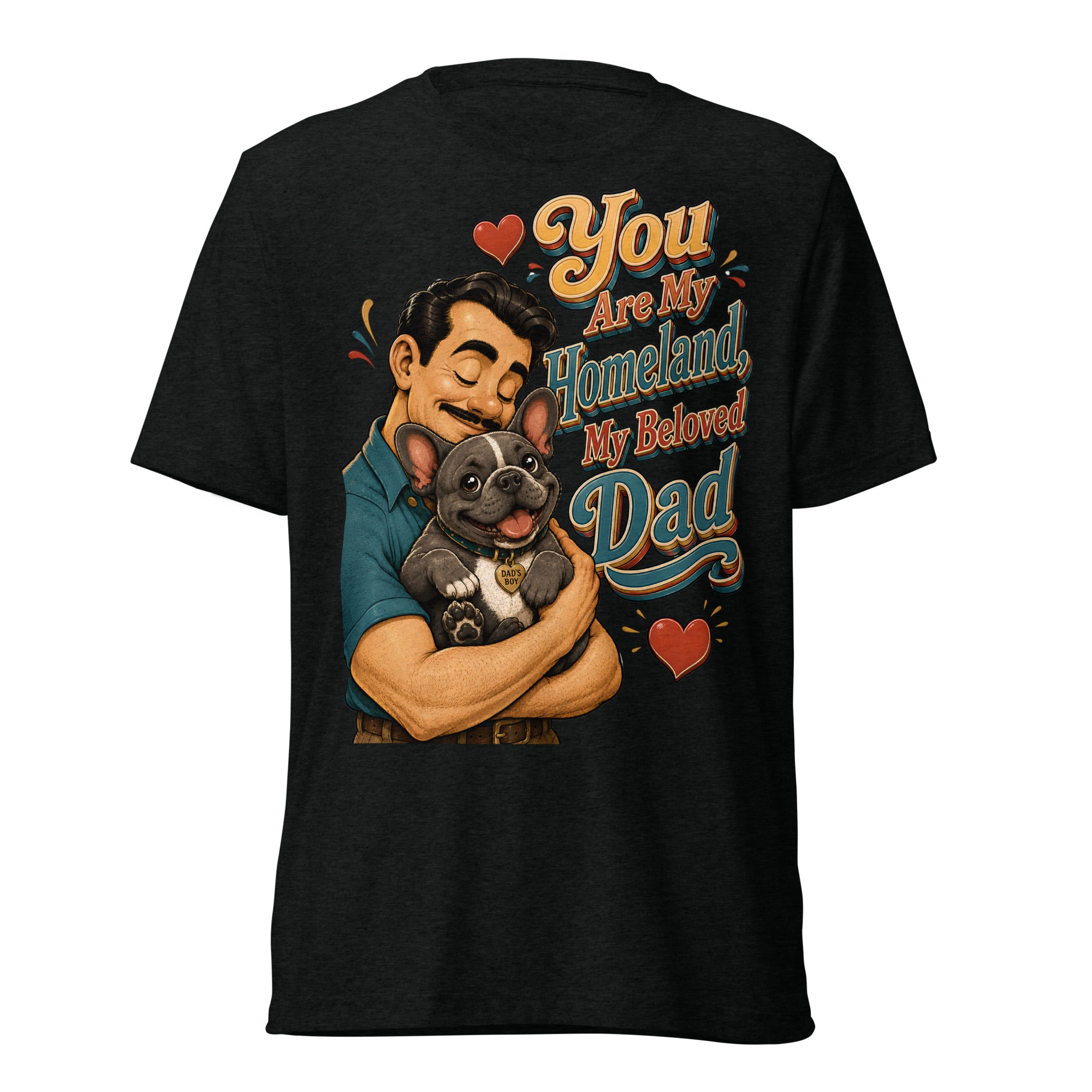 French Bulldog Dad Homeland Retro T-Shirt by printfluence.net