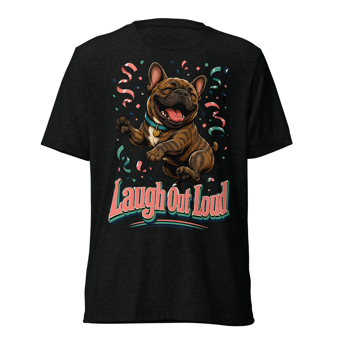 French Bulldog Laugh Out Loud Retro T-Shirt by printfluence.net