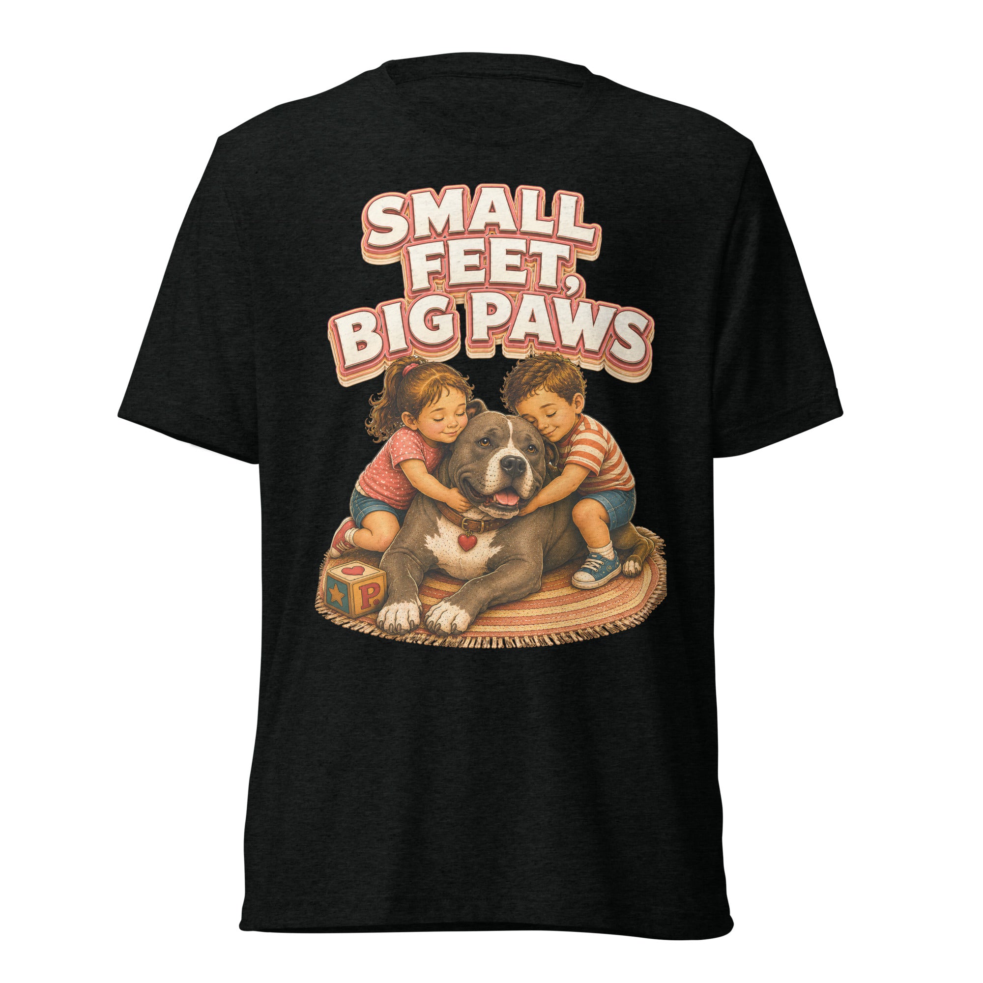 Pitbull Lovers Short Sleeve Tee - Small Feet Big Paws by printfluence.net