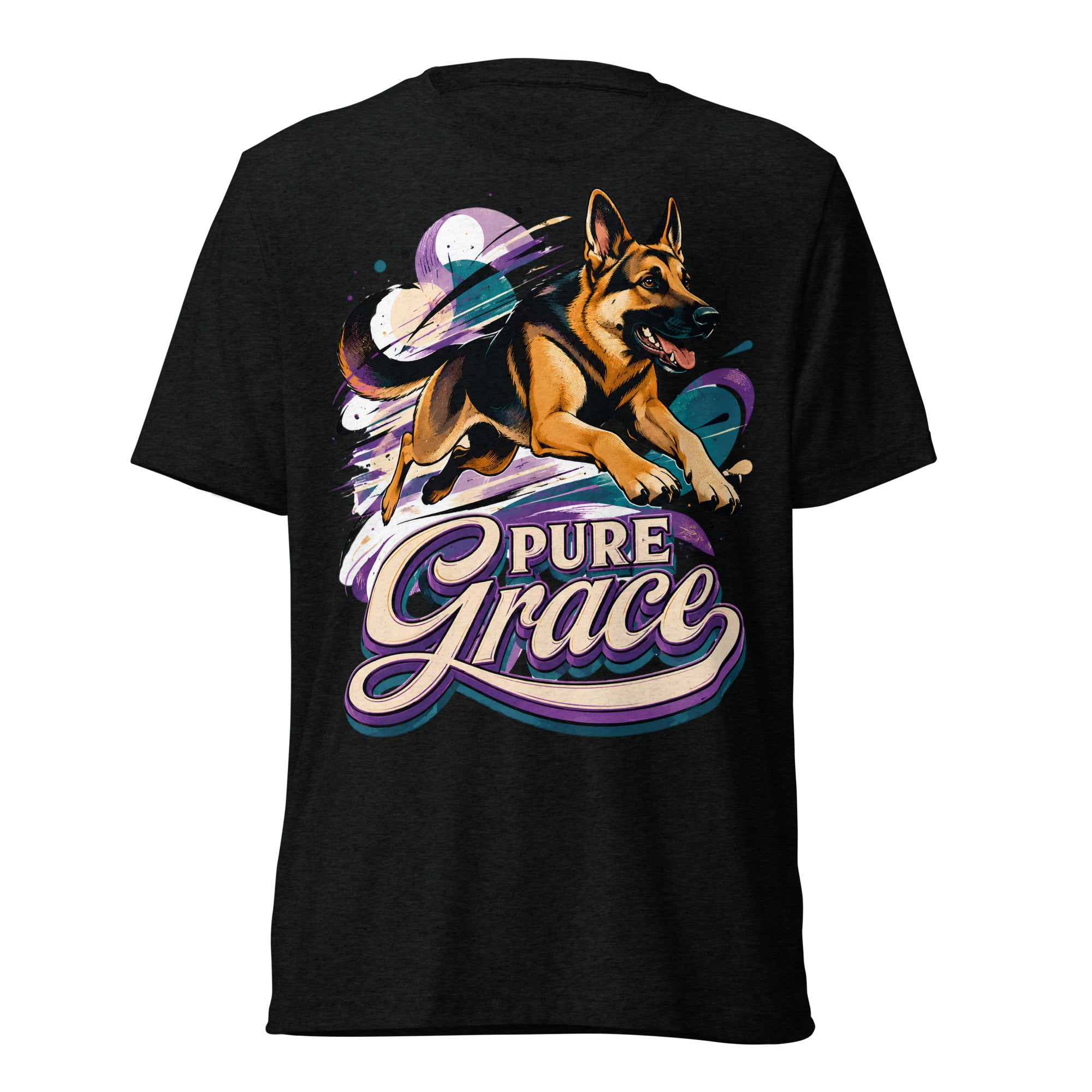 Pure Grace Graphic Tri-Blend T-Shirt | Vintage German Shepherd Unisex Tee T-6 by printfluence.net