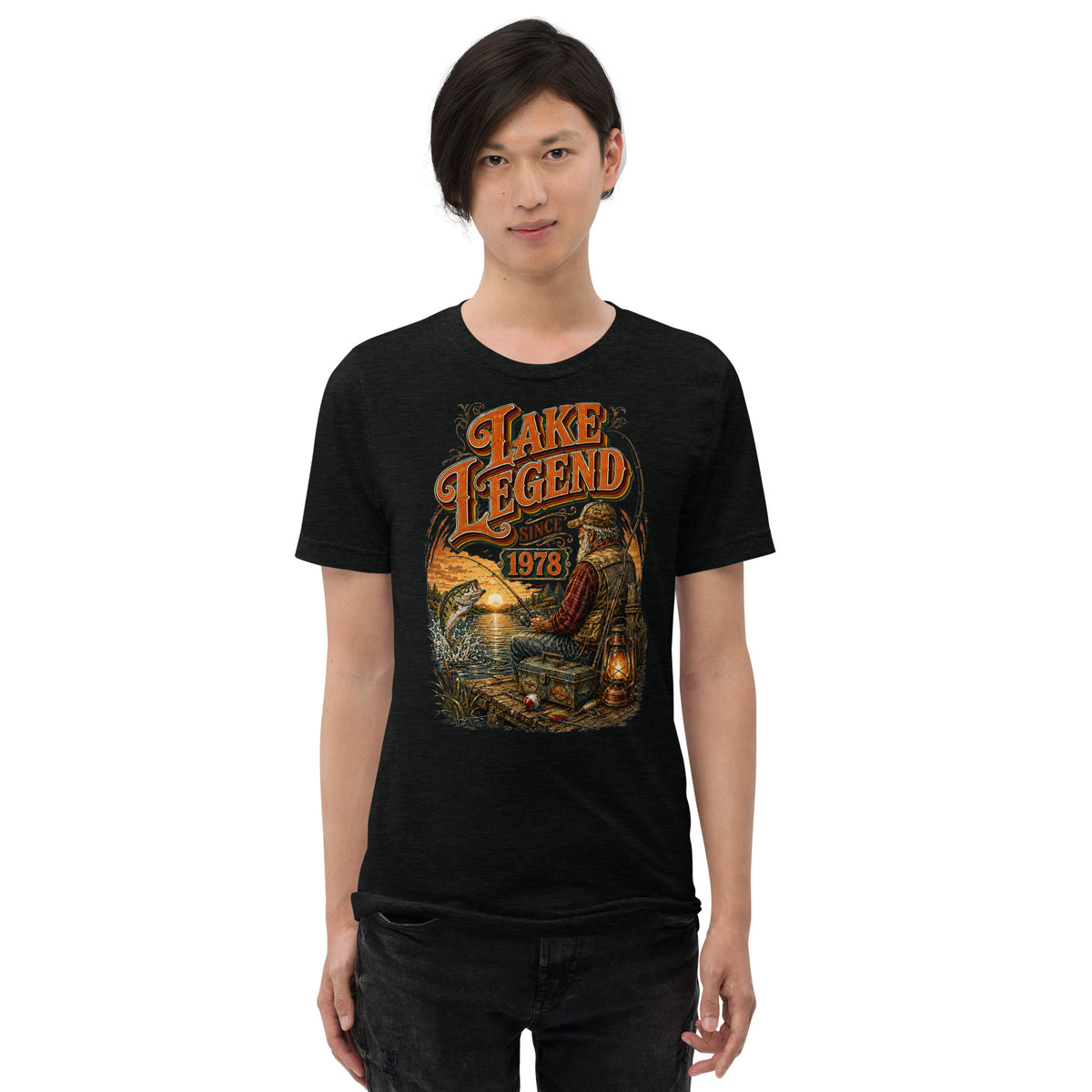 Fishing Lovers | Unisex Tri-Blend T-Shirt — LAKE LEGEND SINCE 1978 by printfluence