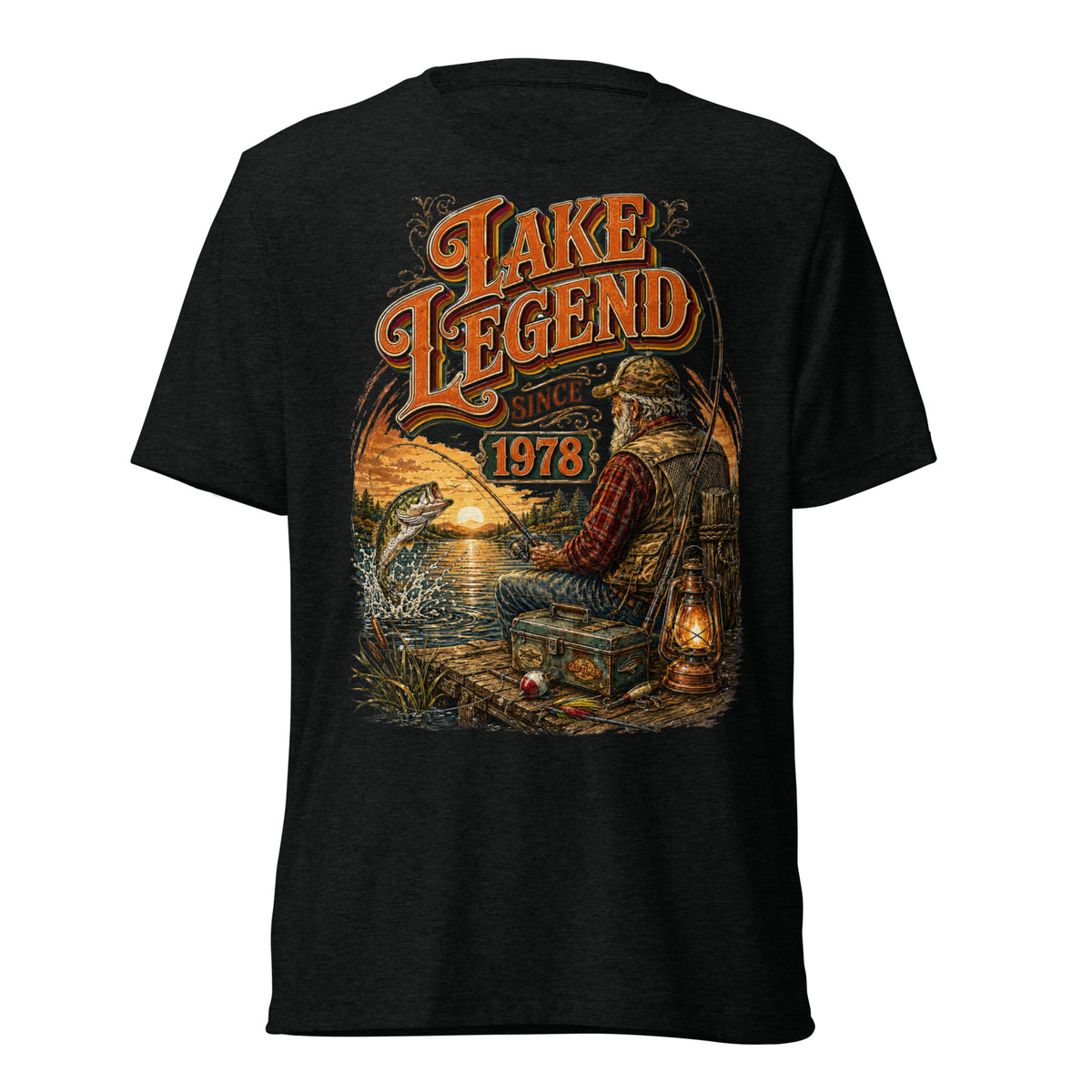 Fishing Lovers | Unisex Tri-Blend T-Shirt — LAKE LEGEND SINCE 1978 by printfluence