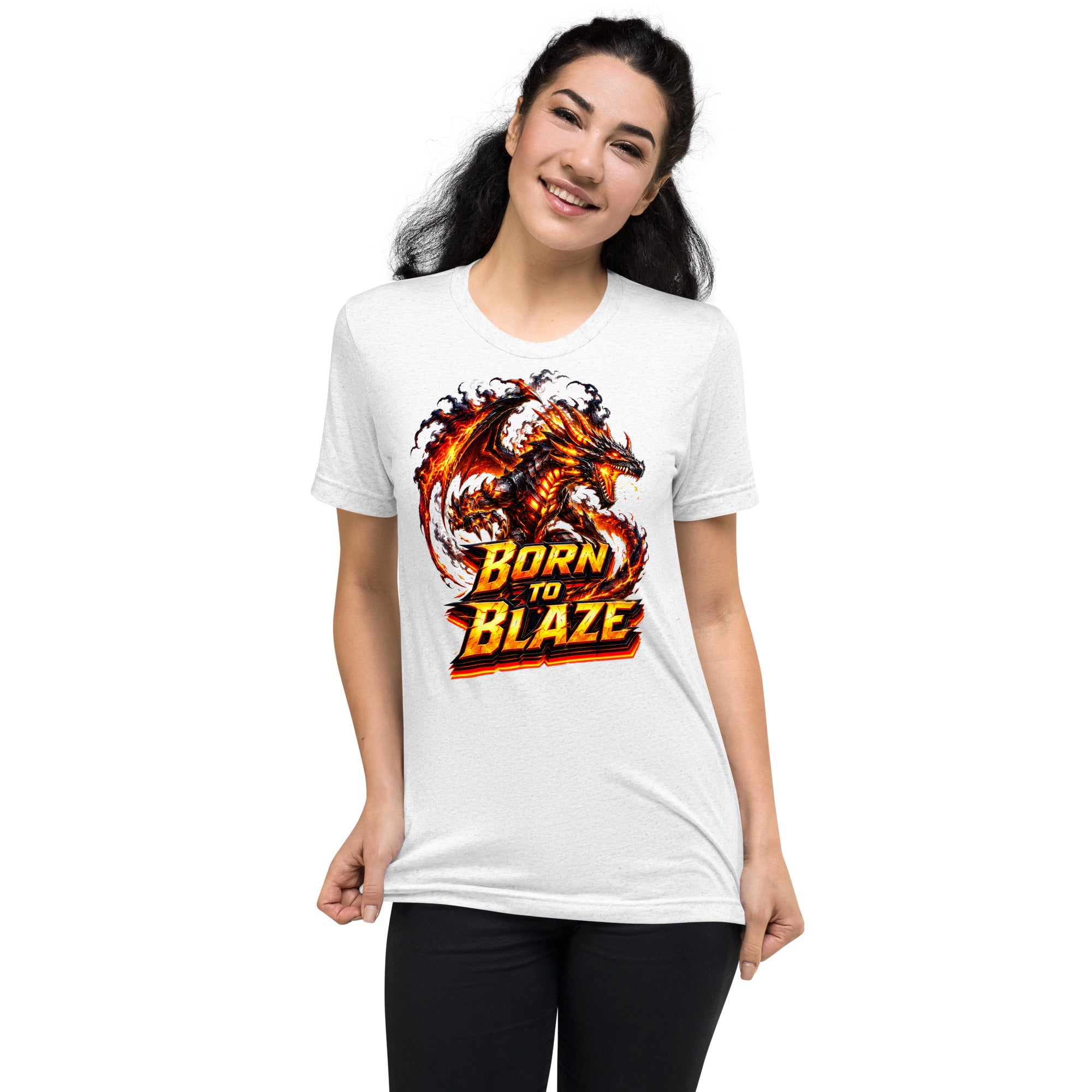 Short sleeve t-shirt - Volcanic Lava Dragon - Born to Blaze Premium Graphic Design by printfluence.net