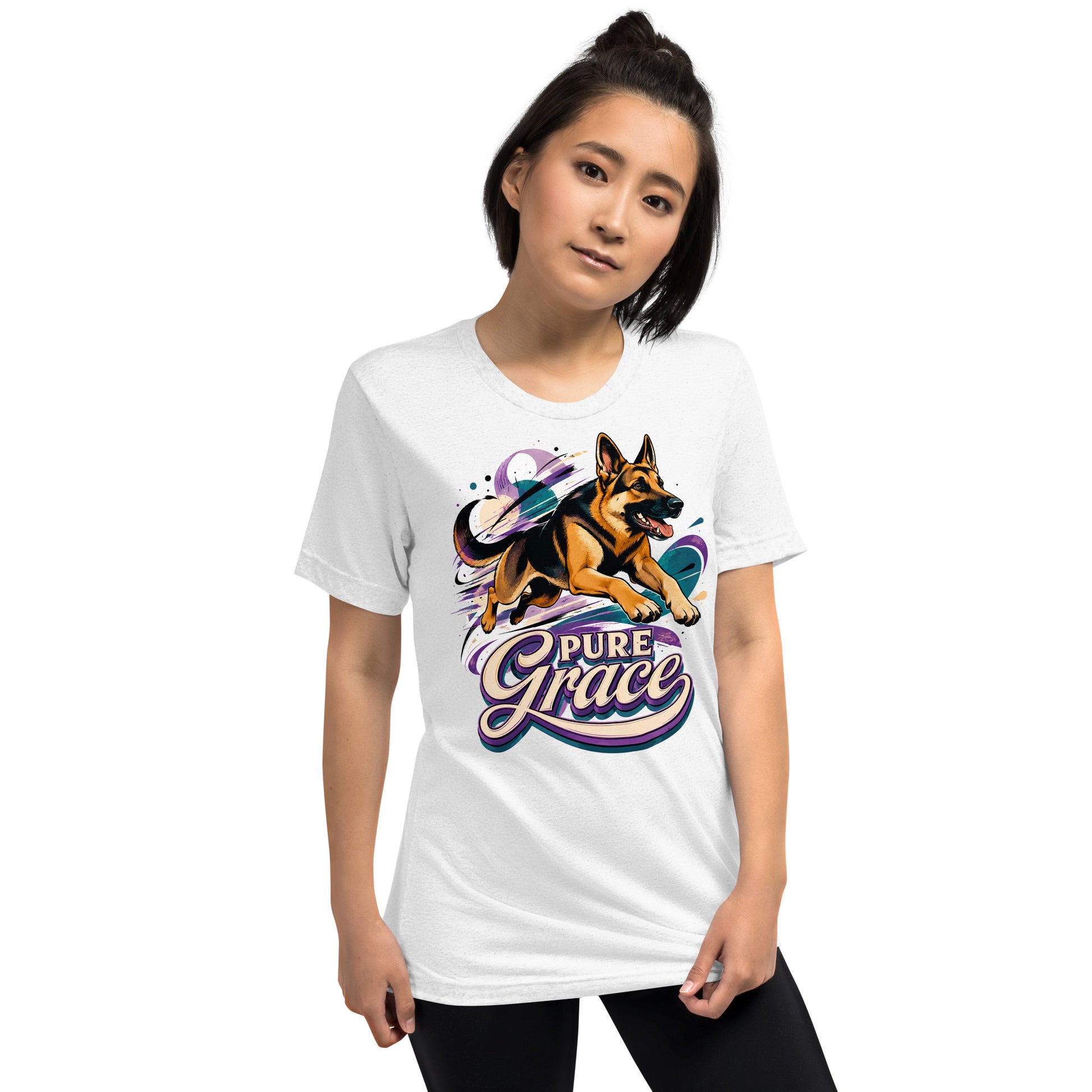 Pure Grace Graphic Tri-Blend T-Shirt | Vintage German Shepherd Unisex Tee T-6 by printfluence.net
