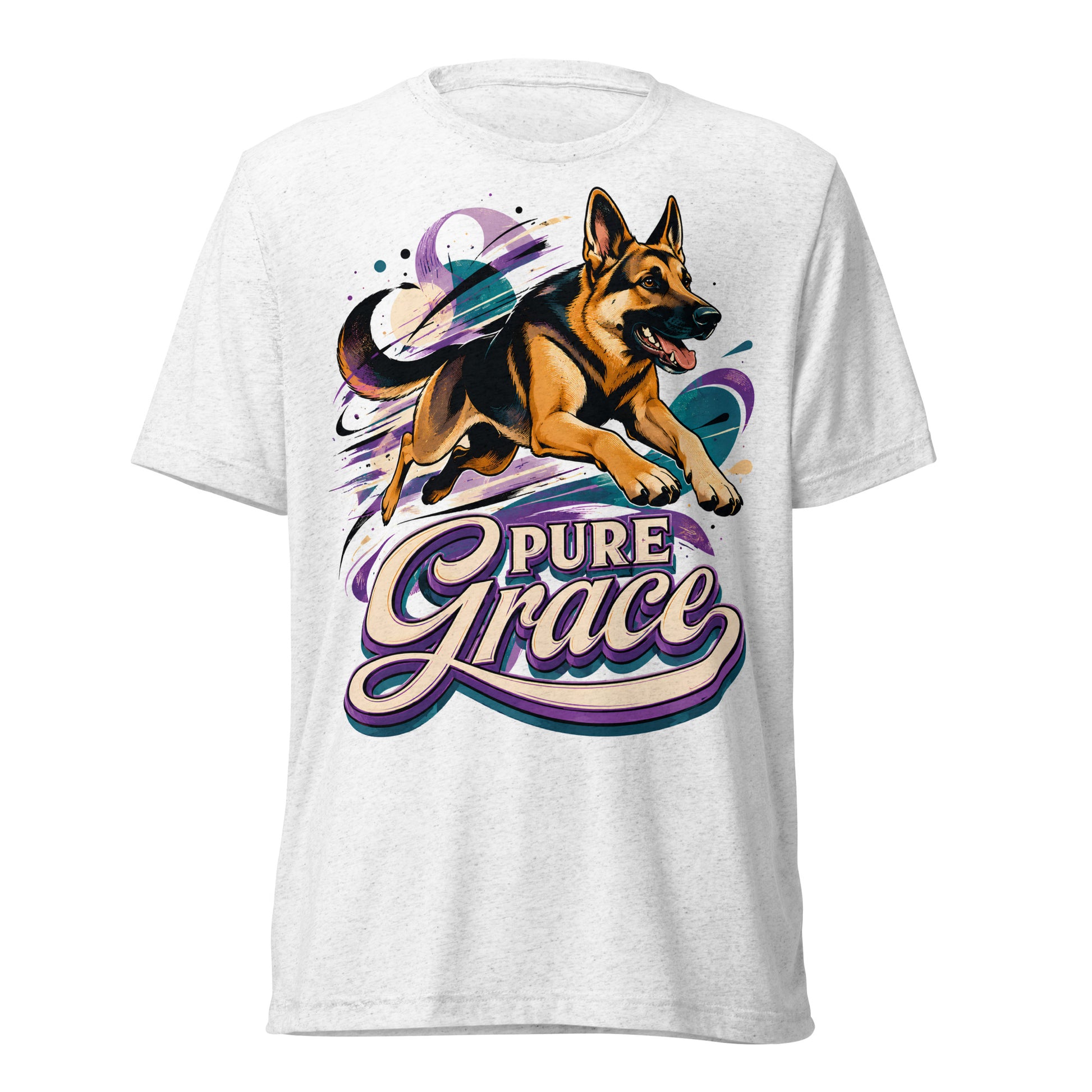 Pure Grace Graphic Tri-Blend T-Shirt | Vintage German Shepherd Unisex Tee T-6 by printfluence.net