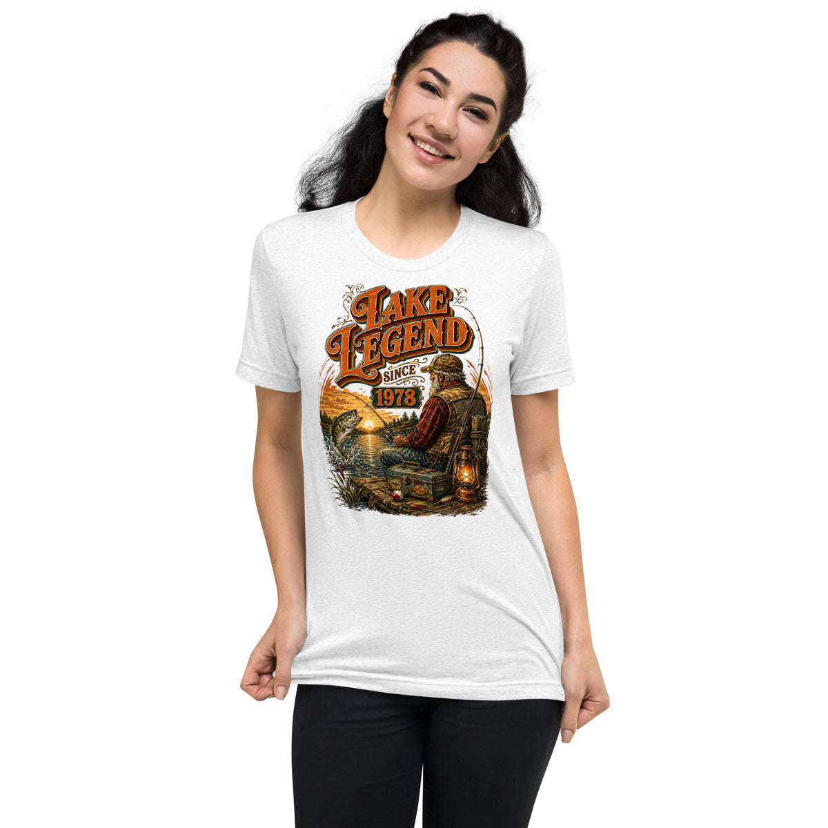 Fishing Lovers | Unisex Tri-Blend T-Shirt — LAKE LEGEND SINCE 1978 by printfluence