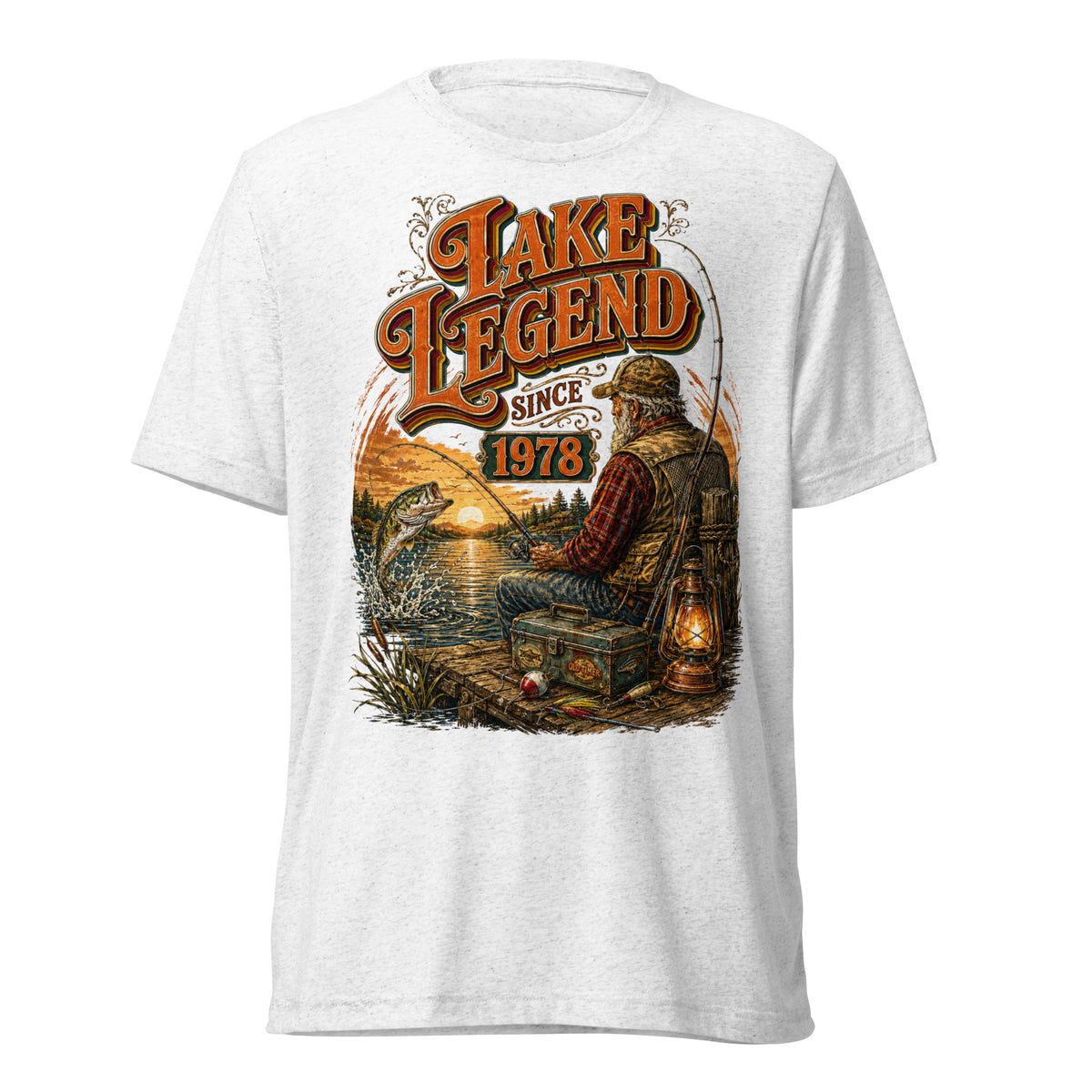 Fishing Lovers | Unisex Tri-Blend T-Shirt — LAKE LEGEND SINCE 1978 by printfluence