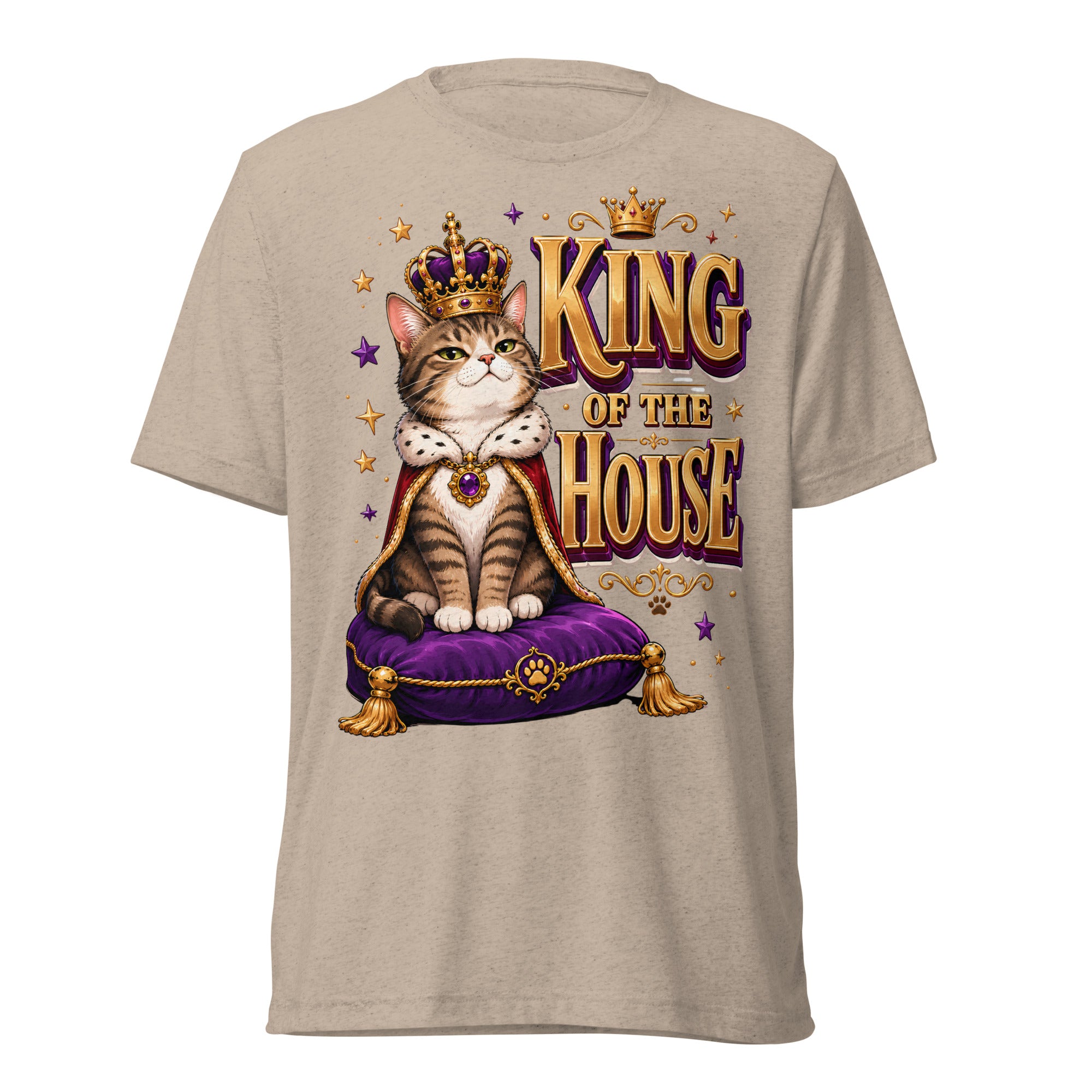 Short sleeve t-shirt - Elite King Of The House Cat - Premium Luxury Royal Feline Design by printfluence.net