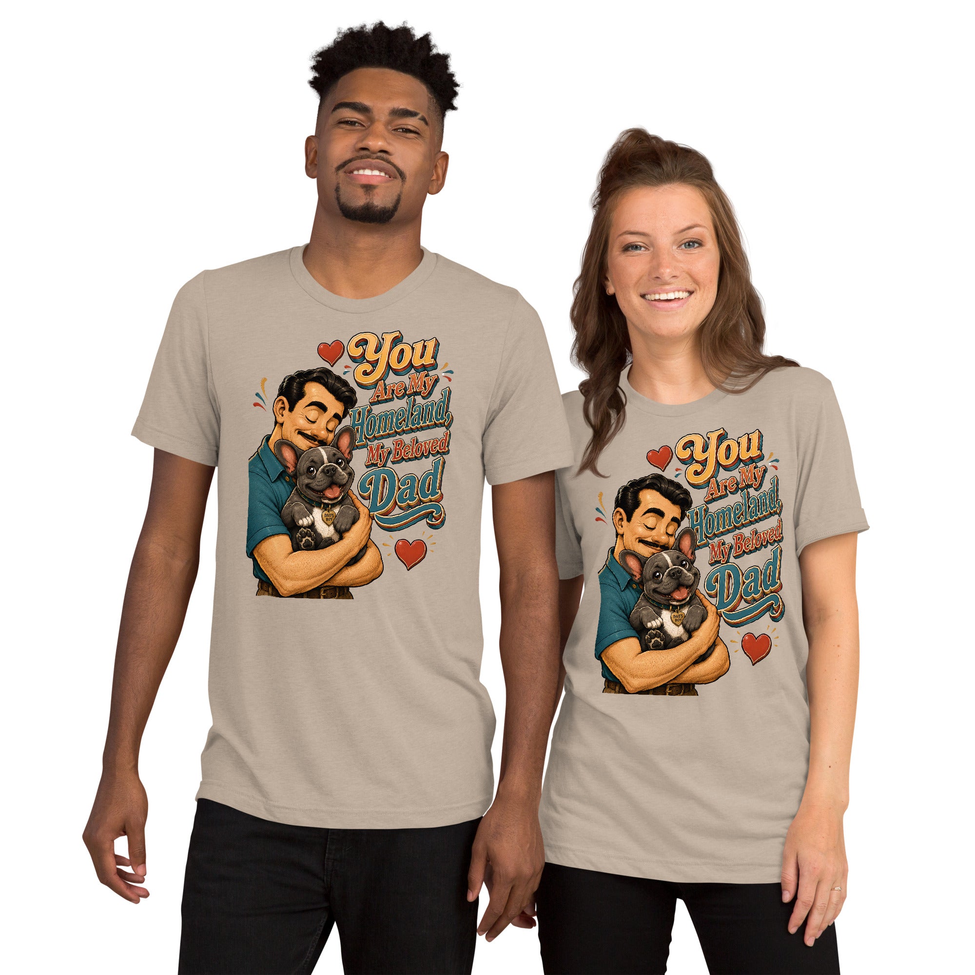 French Bulldog Dad Homeland Retro T-Shirt by printfluence.net