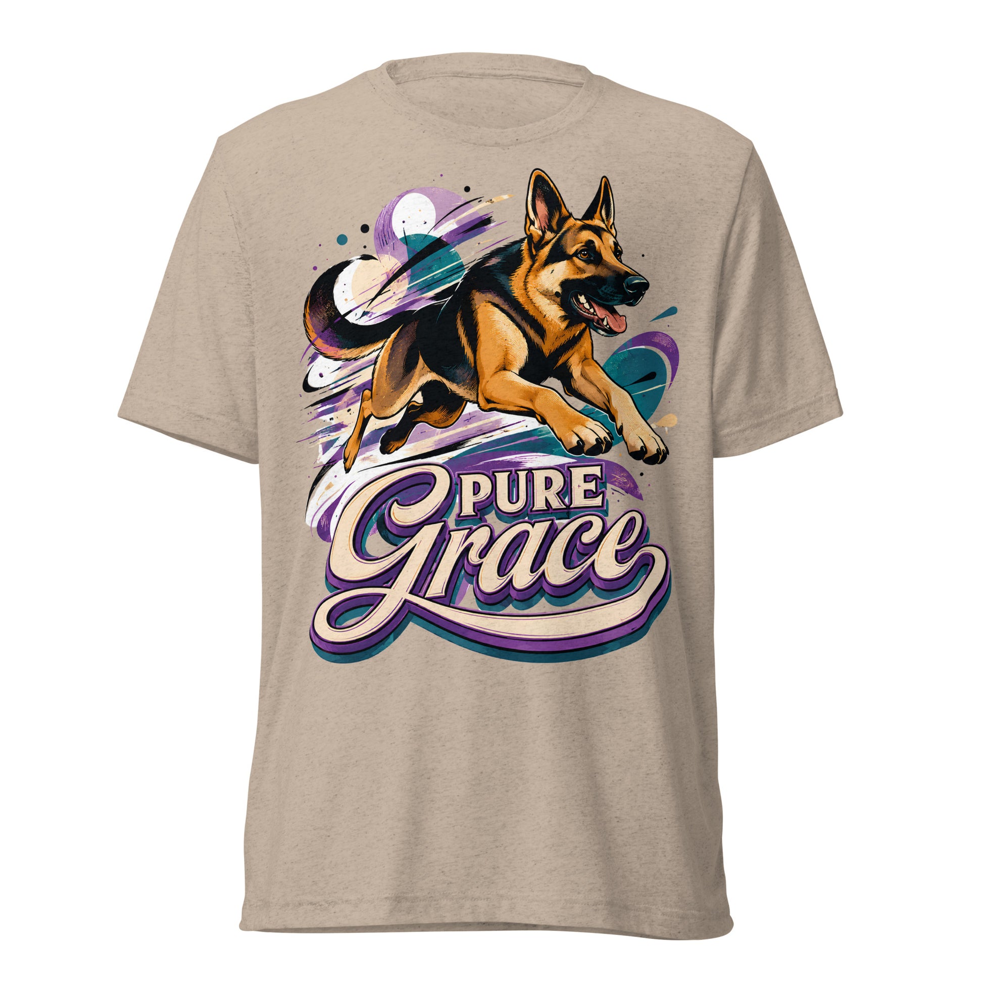 Pure Grace Graphic Tri-Blend T-Shirt | Vintage German Shepherd Unisex Tee T-6 by printfluence.net