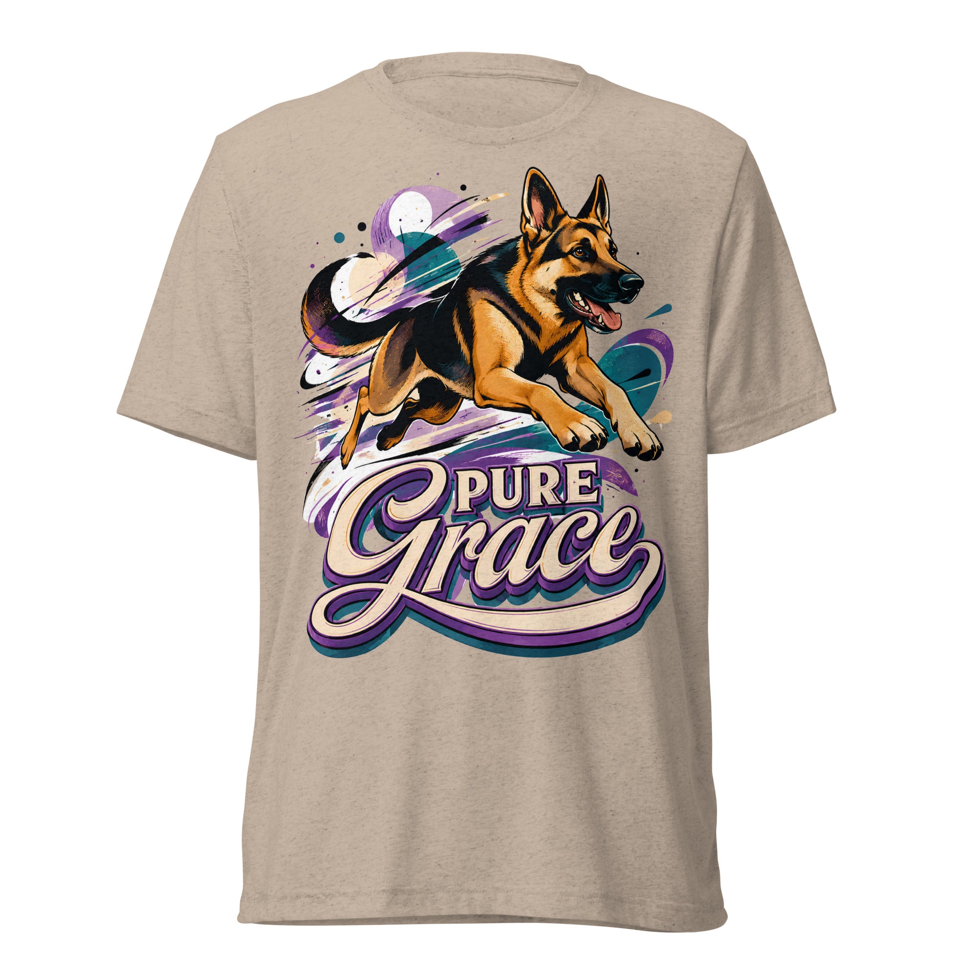 Pure Grace Graphic Tri-Blend T-Shirt | Vintage German Shepherd Unisex Tee T-6 by printfluence.net