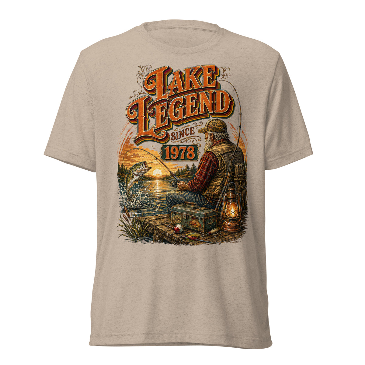 Fishing Lovers | Unisex Tri-Blend T-Shirt — LAKE LEGEND SINCE 1978 by printfluence