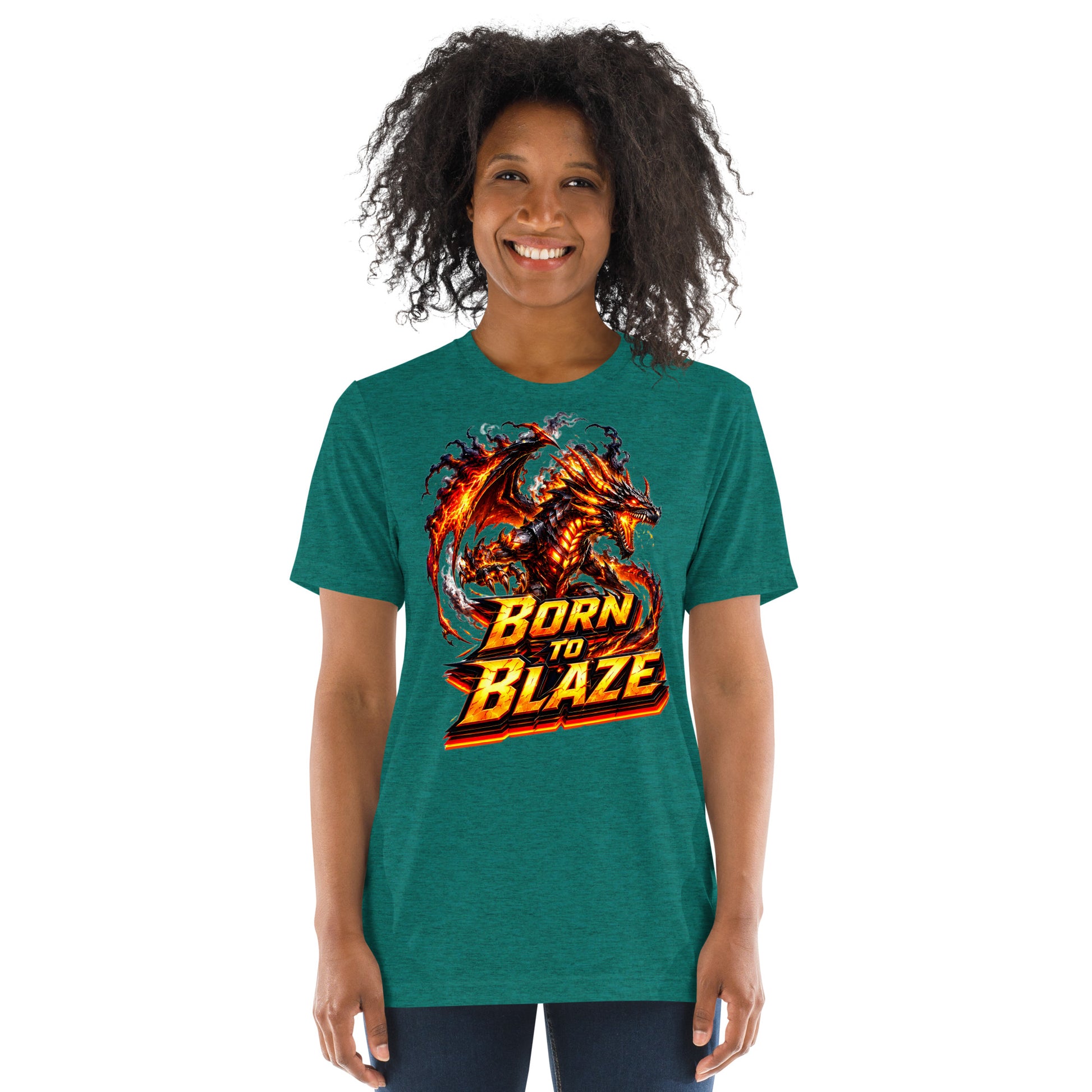 Short sleeve t-shirt - Volcanic Lava Dragon - Born to Blaze Premium Graphic Design by printfluence.net