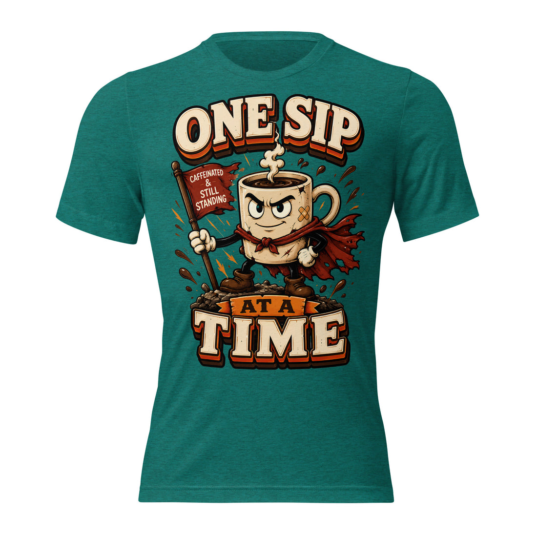 Coffee Lovers Short Sleeve Tee - One Sip At A Time! by printfluence.net