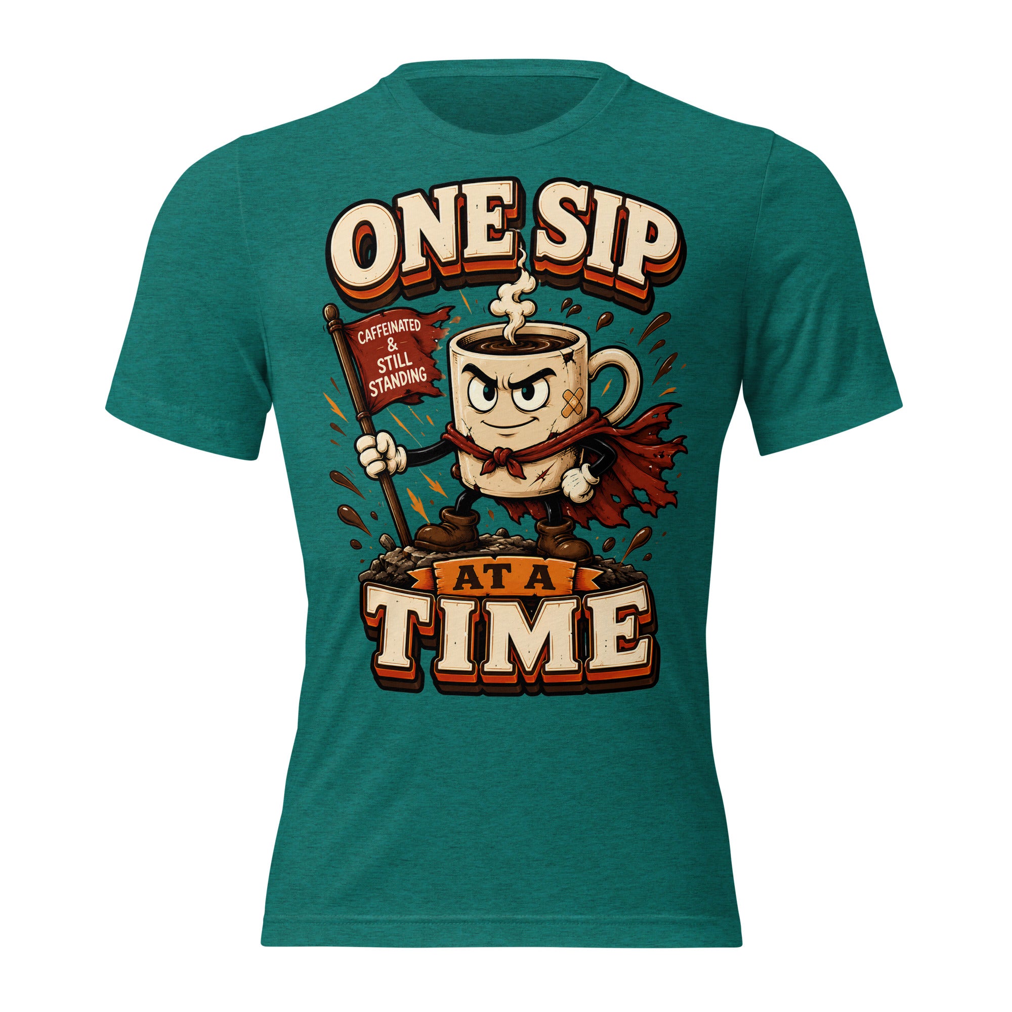 Coffee Lovers Short Sleeve Tee - One Sip At A Time! by printfluence.net