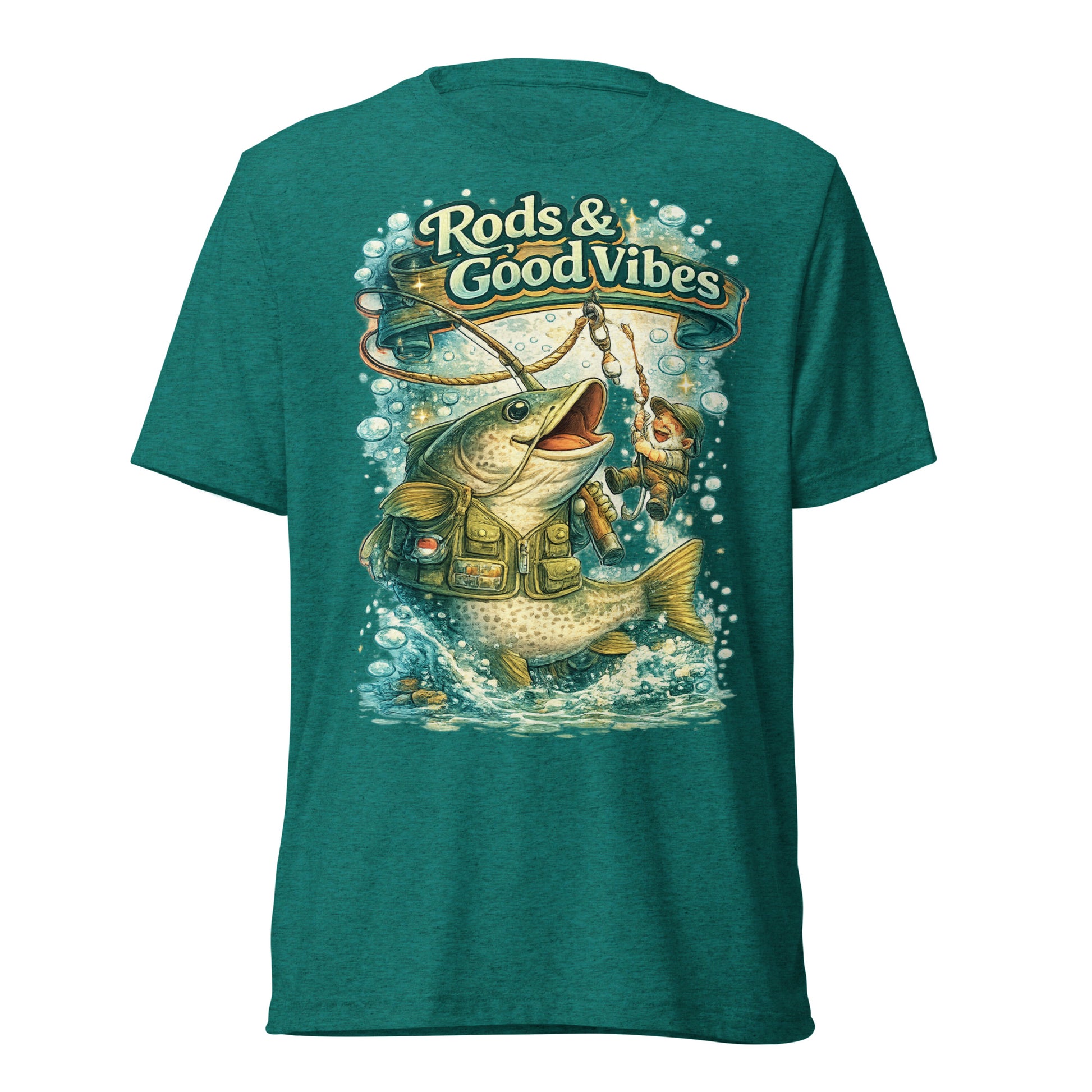 Rods & Good Vibes Fishing T-Shirt | Funny Fishing Lovers Gift by printfluence.net