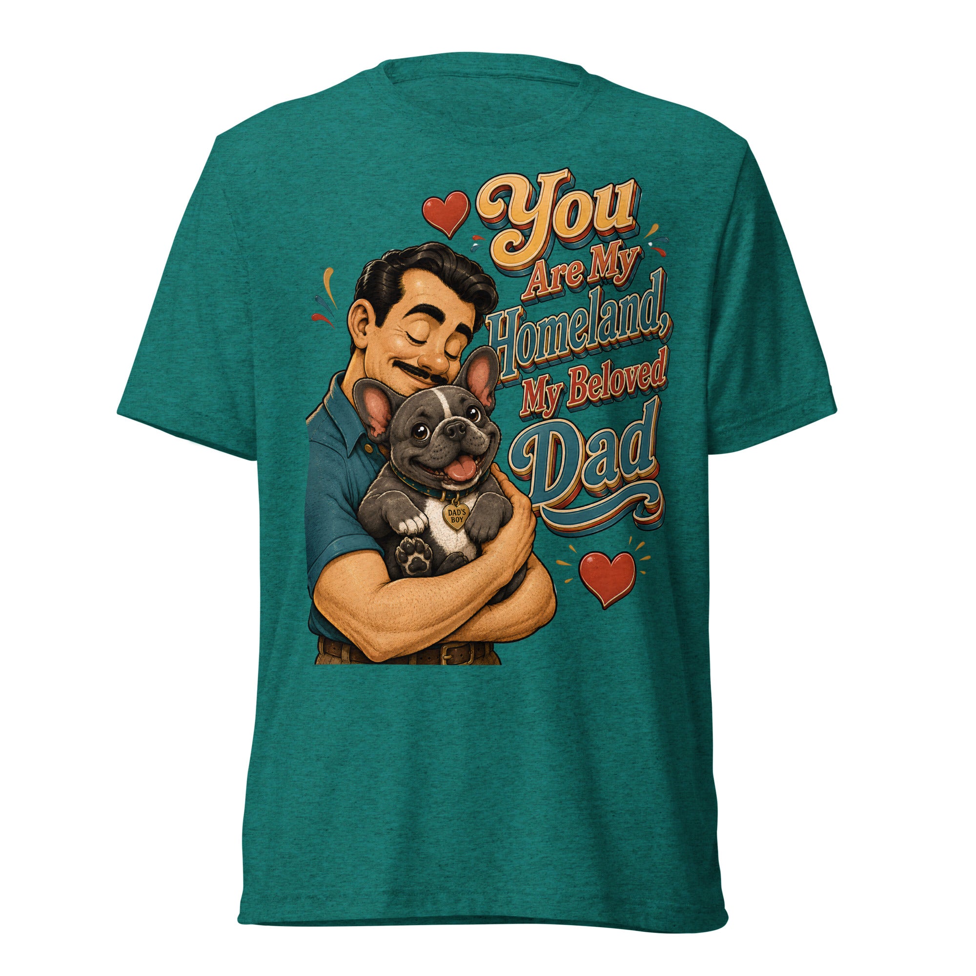 French Bulldog Dad Homeland Retro T-Shirt by printfluence.net