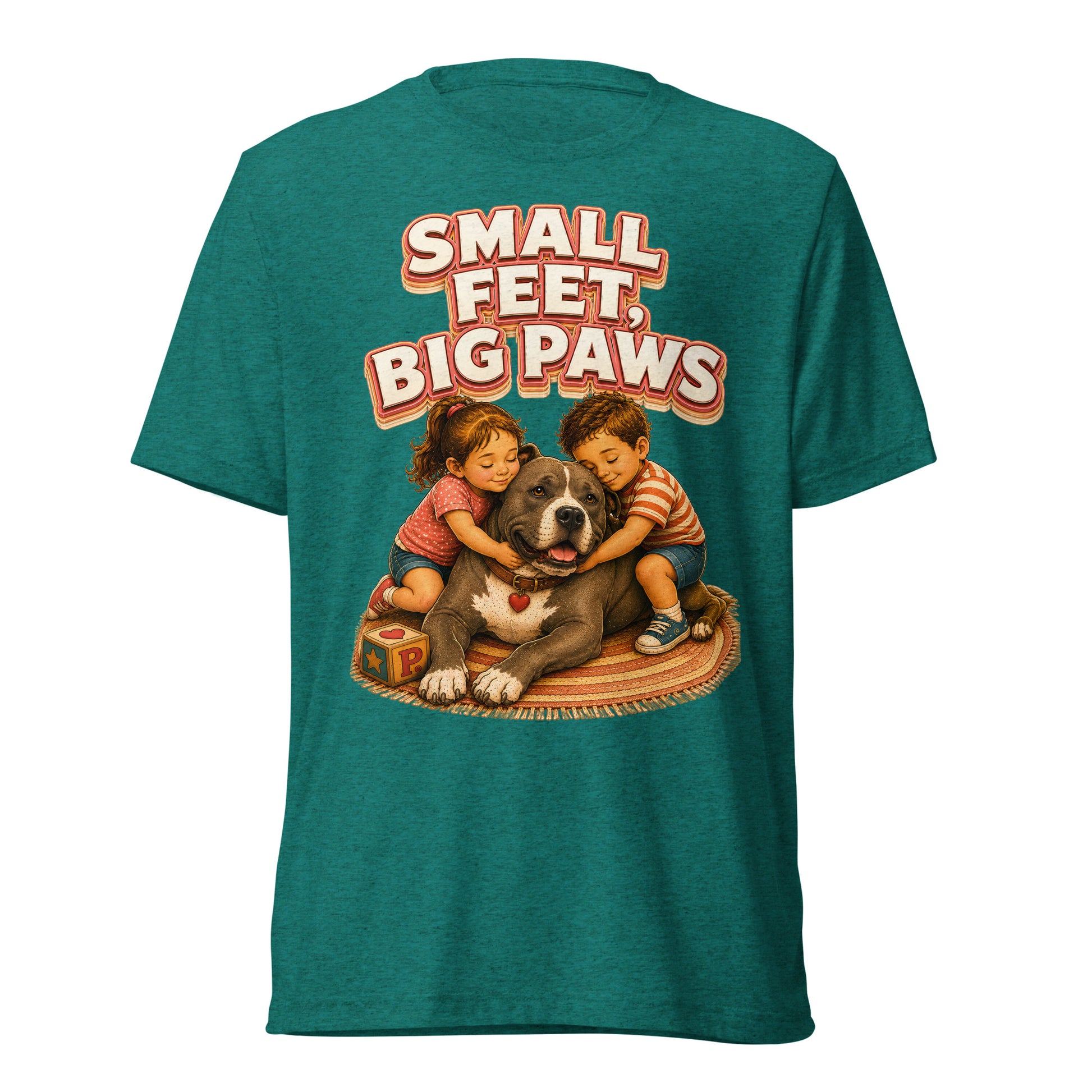 Pitbull Lovers Short Sleeve Tee - Small Feet Big Paws by printfluence.net