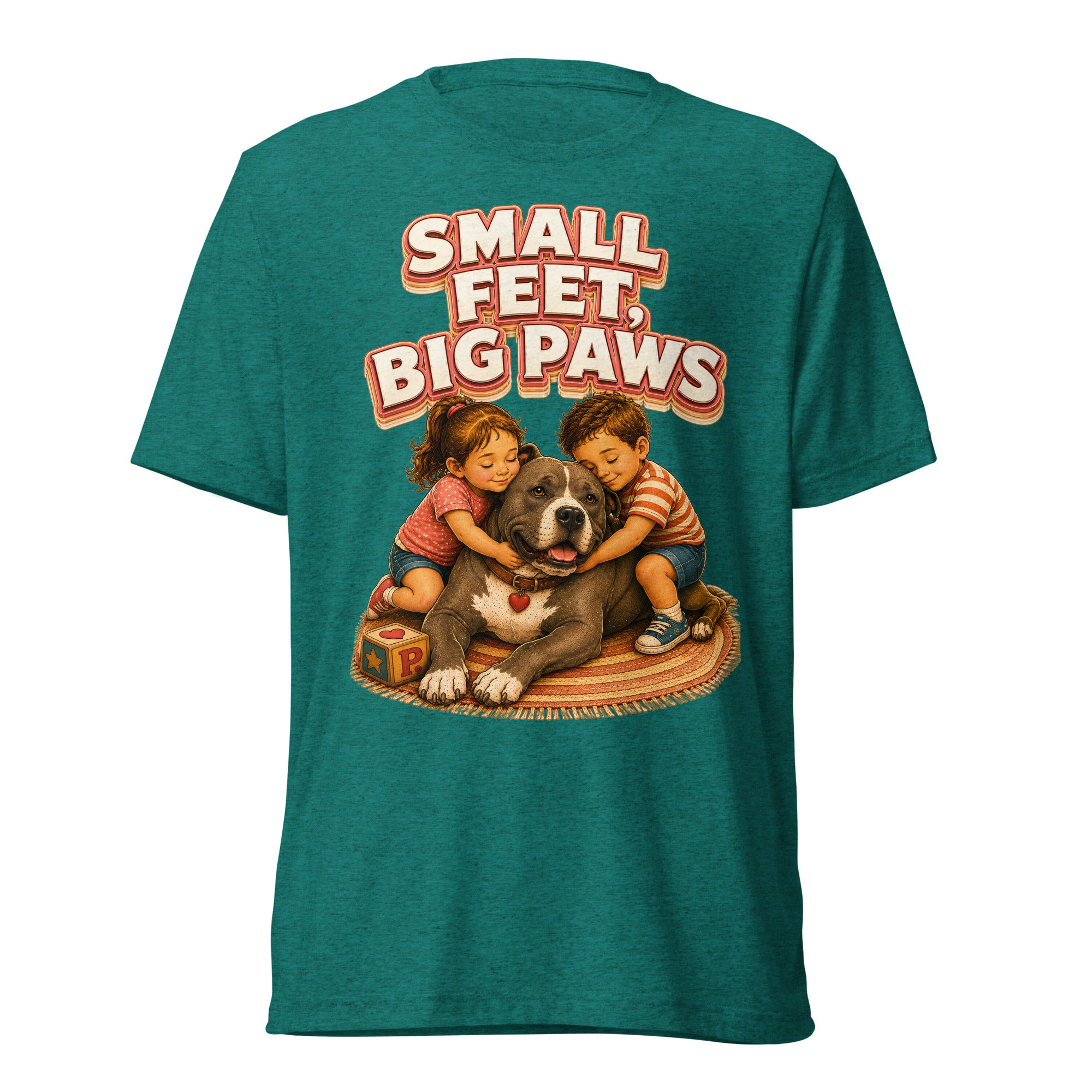 Pitbull Lovers Short Sleeve Tee - Small Feet Big Paws by printfluence.net