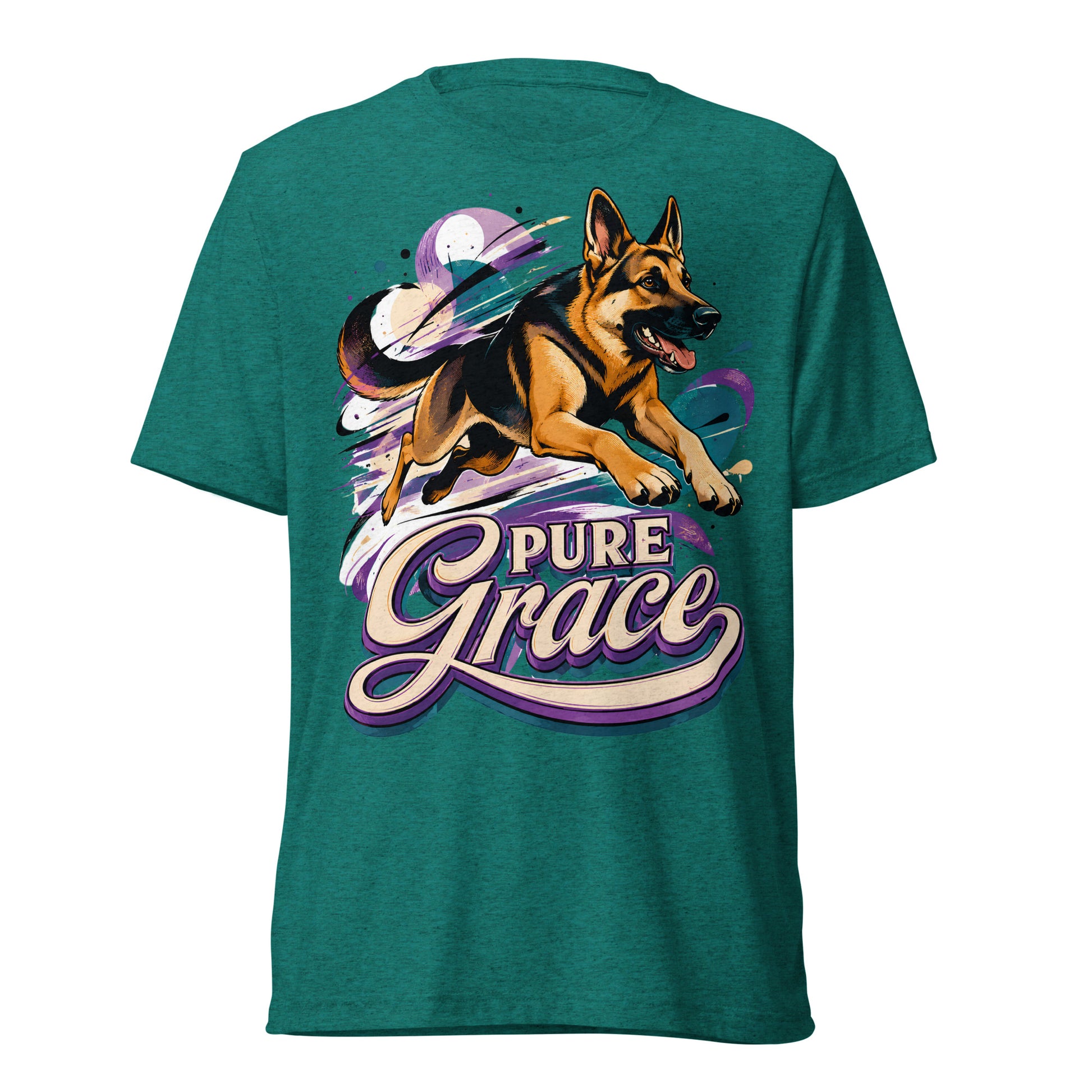 Pure Grace Graphic Tri-Blend T-Shirt | Vintage German Shepherd Unisex Tee T-6 by printfluence.net