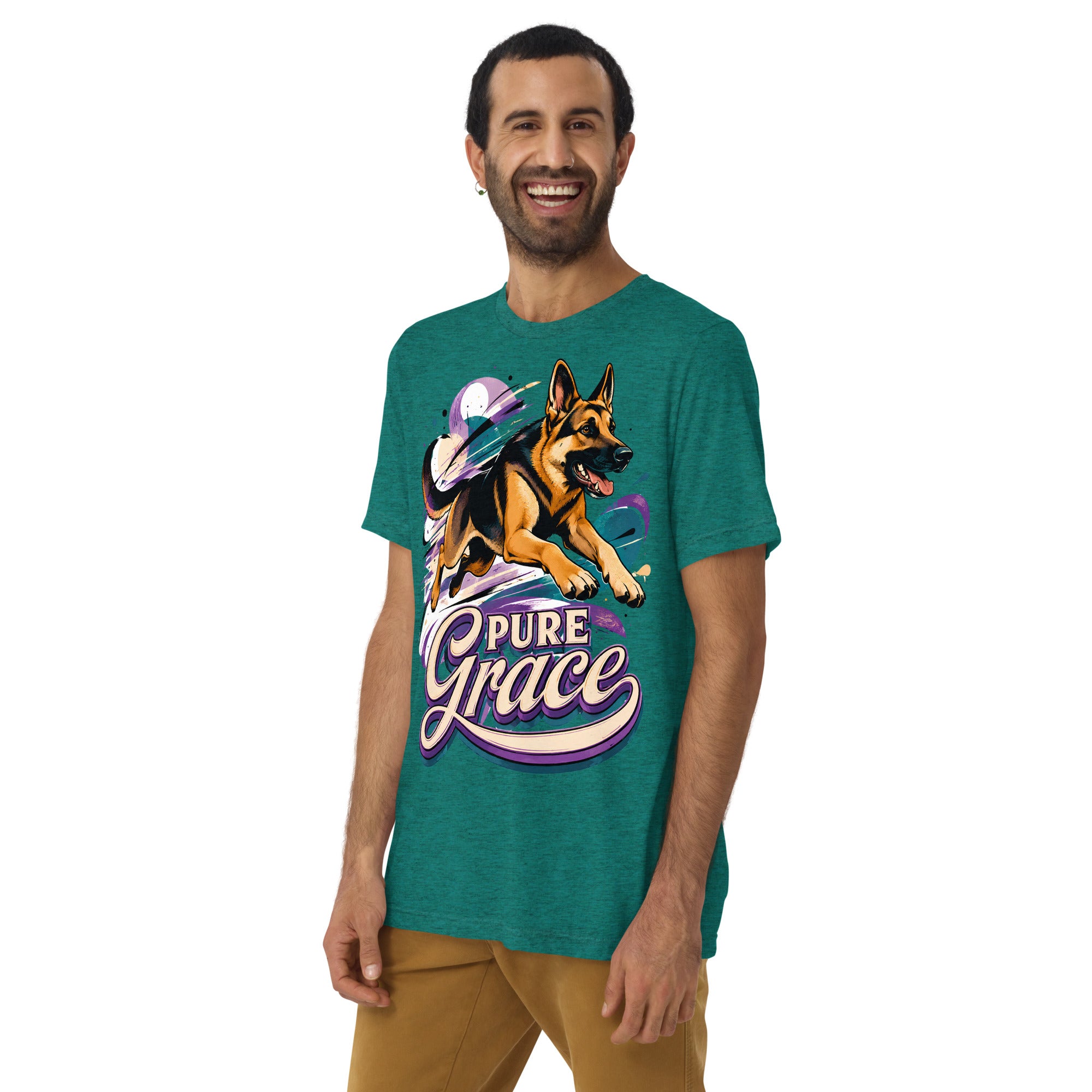 Pure Grace Graphic Tri-Blend T-Shirt | Vintage German Shepherd Unisex Tee T-6 by printfluence.net
