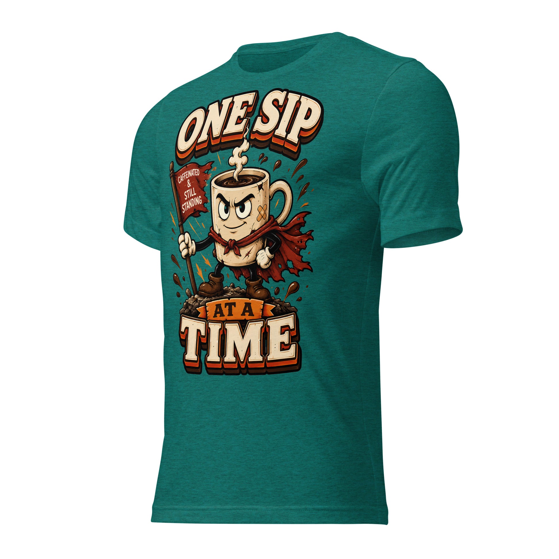 Coffee Lovers Short Sleeve Tee - One Sip At A Time! by printfluence.net