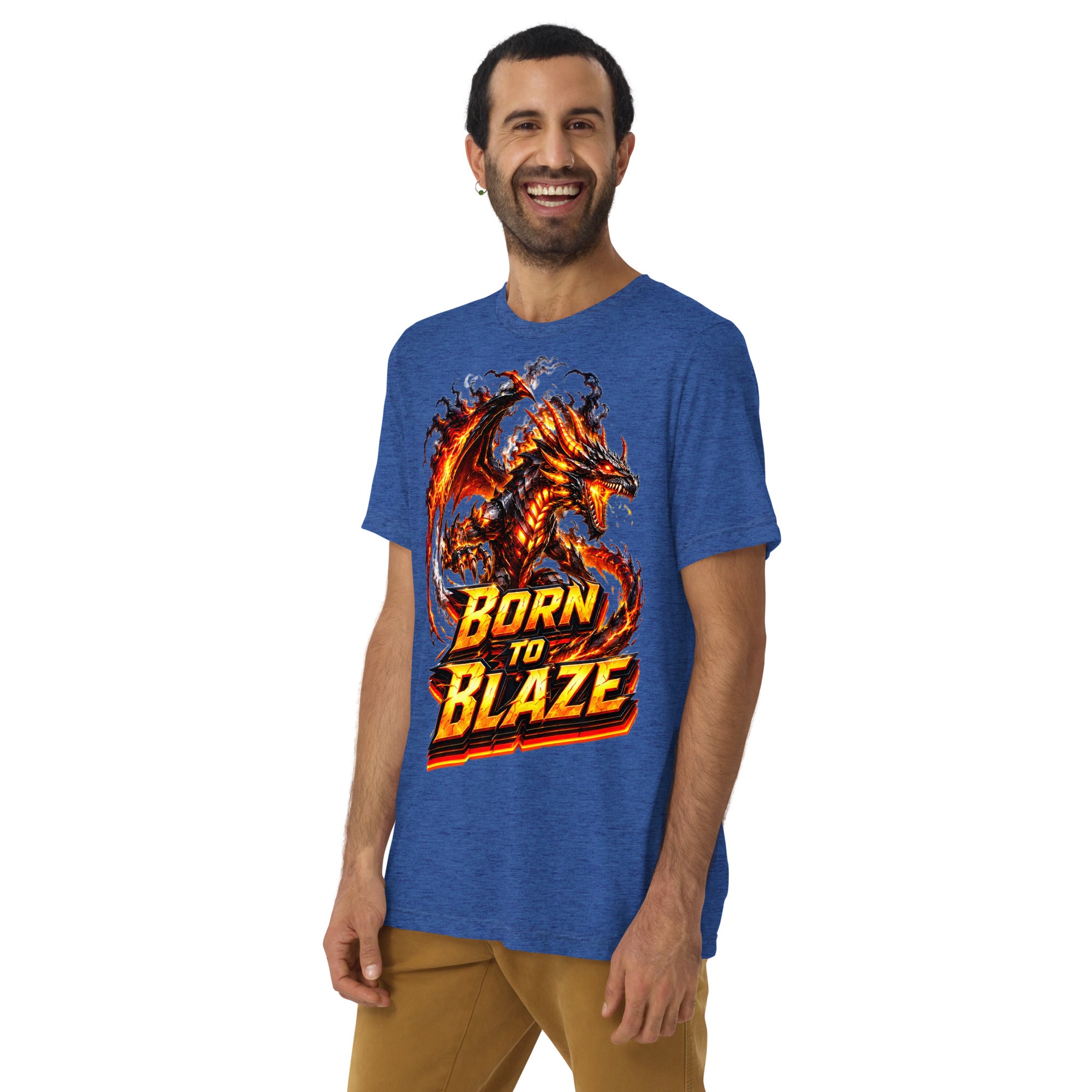 Short sleeve t-shirt - Volcanic Lava Dragon - Born to Blaze Premium Graphic Design by printfluence.net