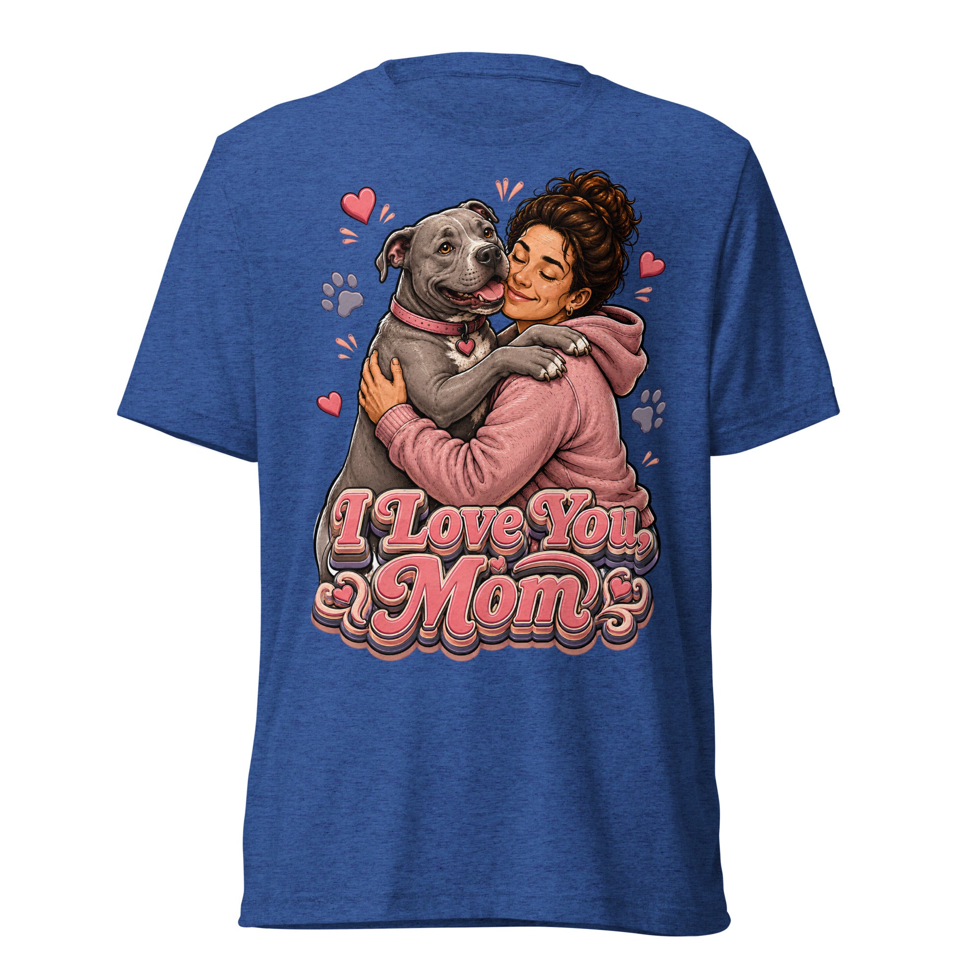 Pit Bull Mom T-Shirt - I Love You Mom Dog Lover Gift by printfluence.net
