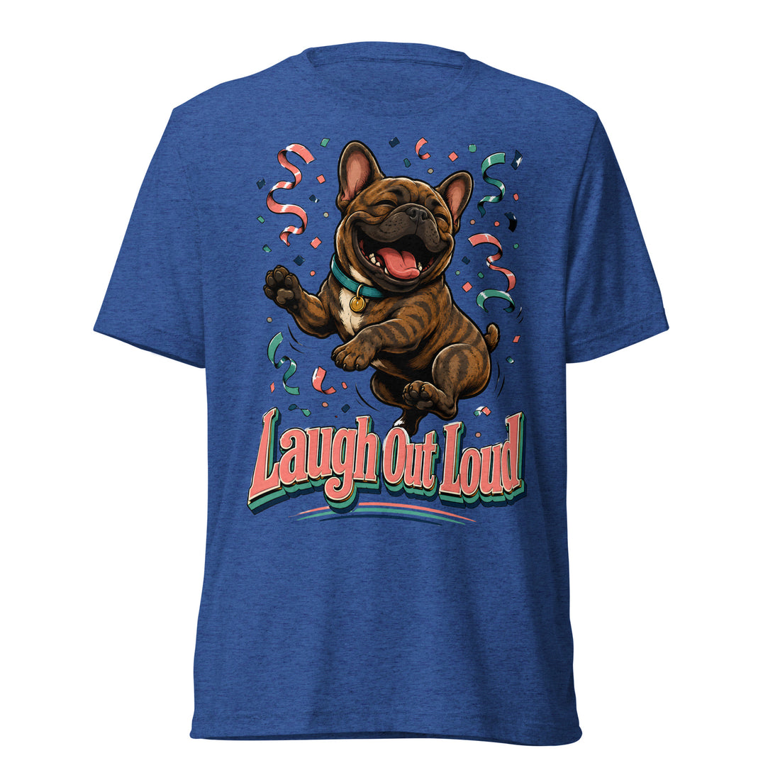 French Bulldog Laugh Out Loud Retro T-Shirt by printfluence.net