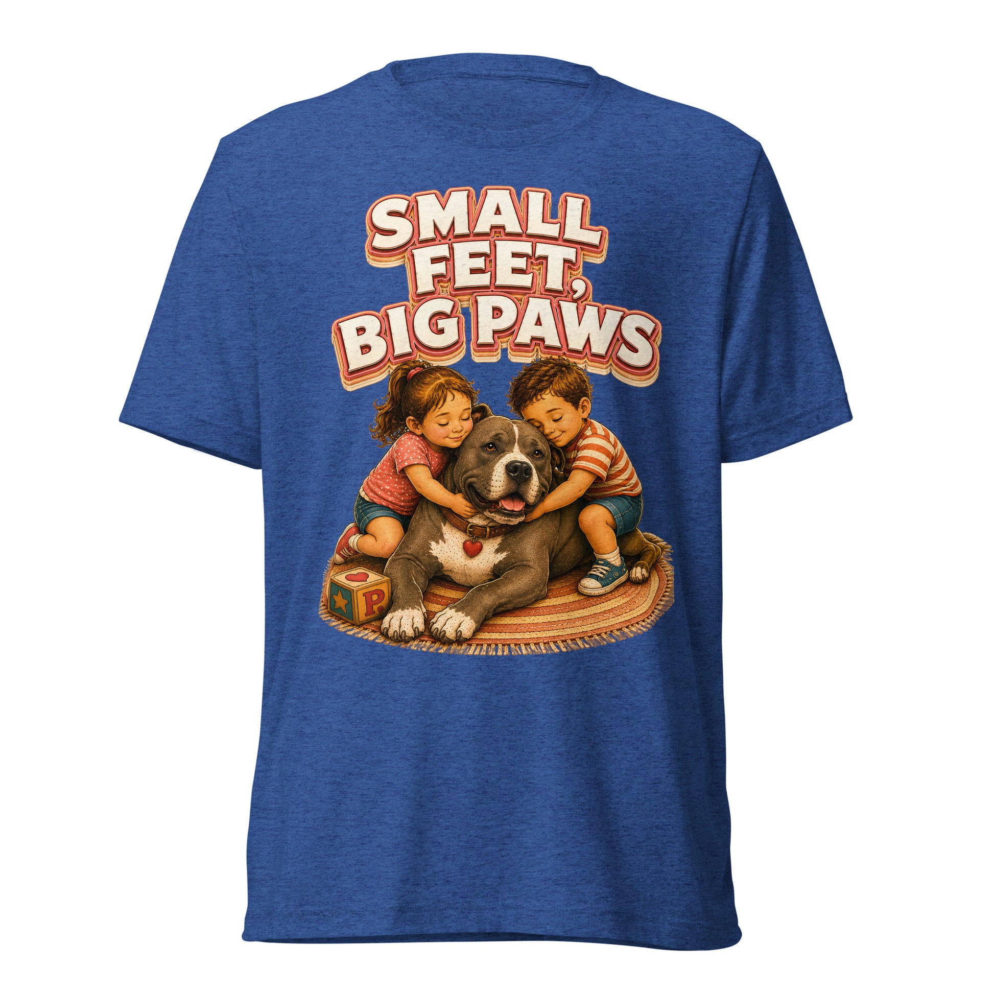 Pitbull Lovers Short Sleeve Tee - Small Feet Big Paws by printfluence.net