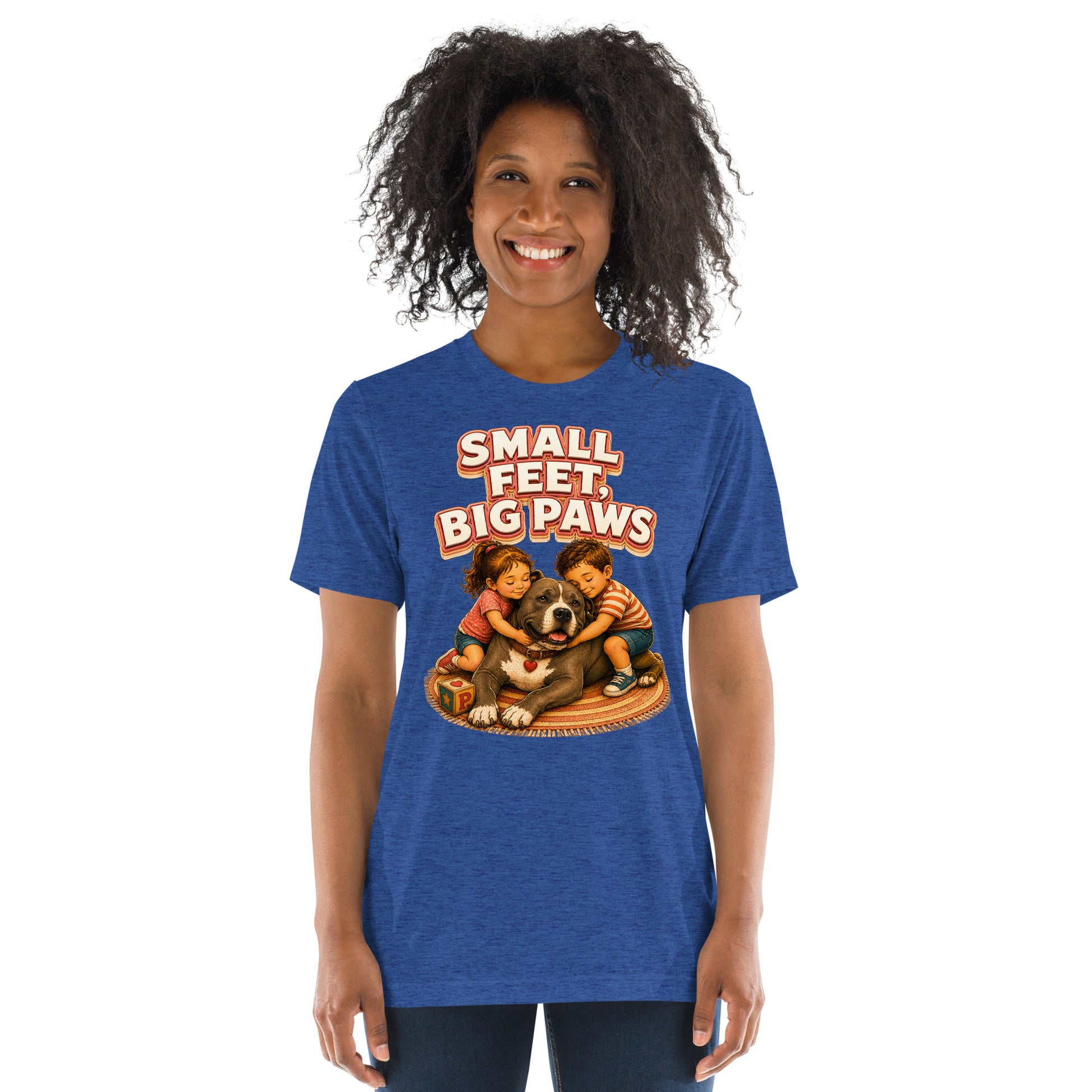 Pitbull Lovers Short Sleeve Tee - Small Feet Big Paws by printfluence.net
