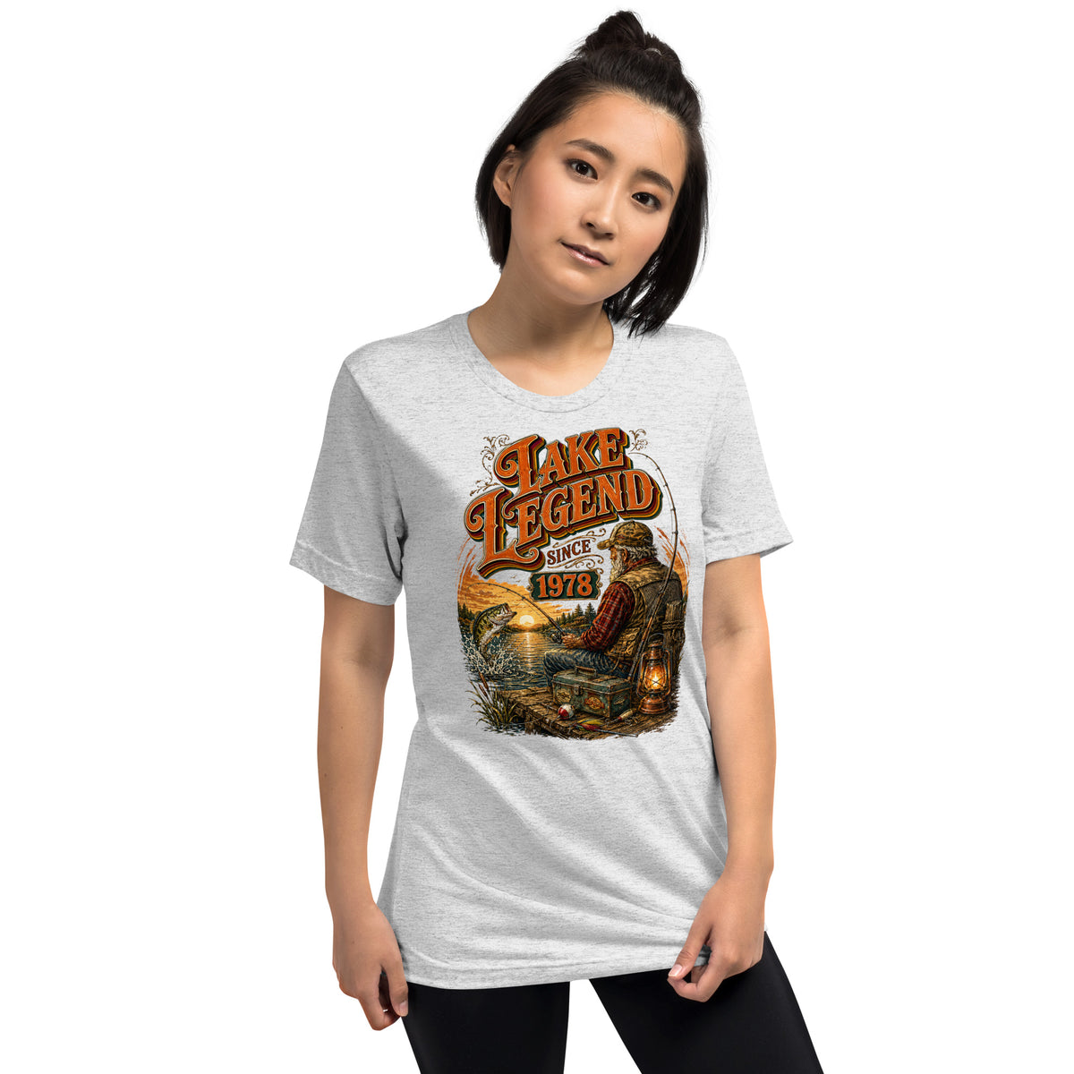 Fishing Lovers | Unisex Tri-Blend T-Shirt — LAKE LEGEND SINCE 1978 by printfluence
