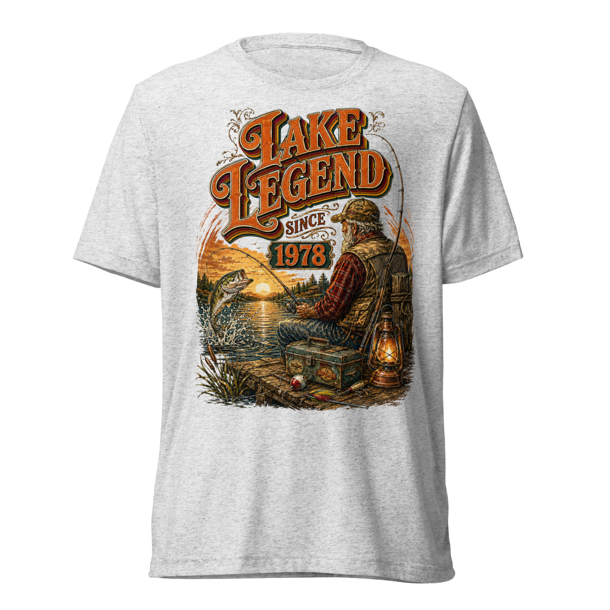 Fishing Lovers | Unisex Tri-Blend T-Shirt — LAKE LEGEND SINCE 1978 by printfluence