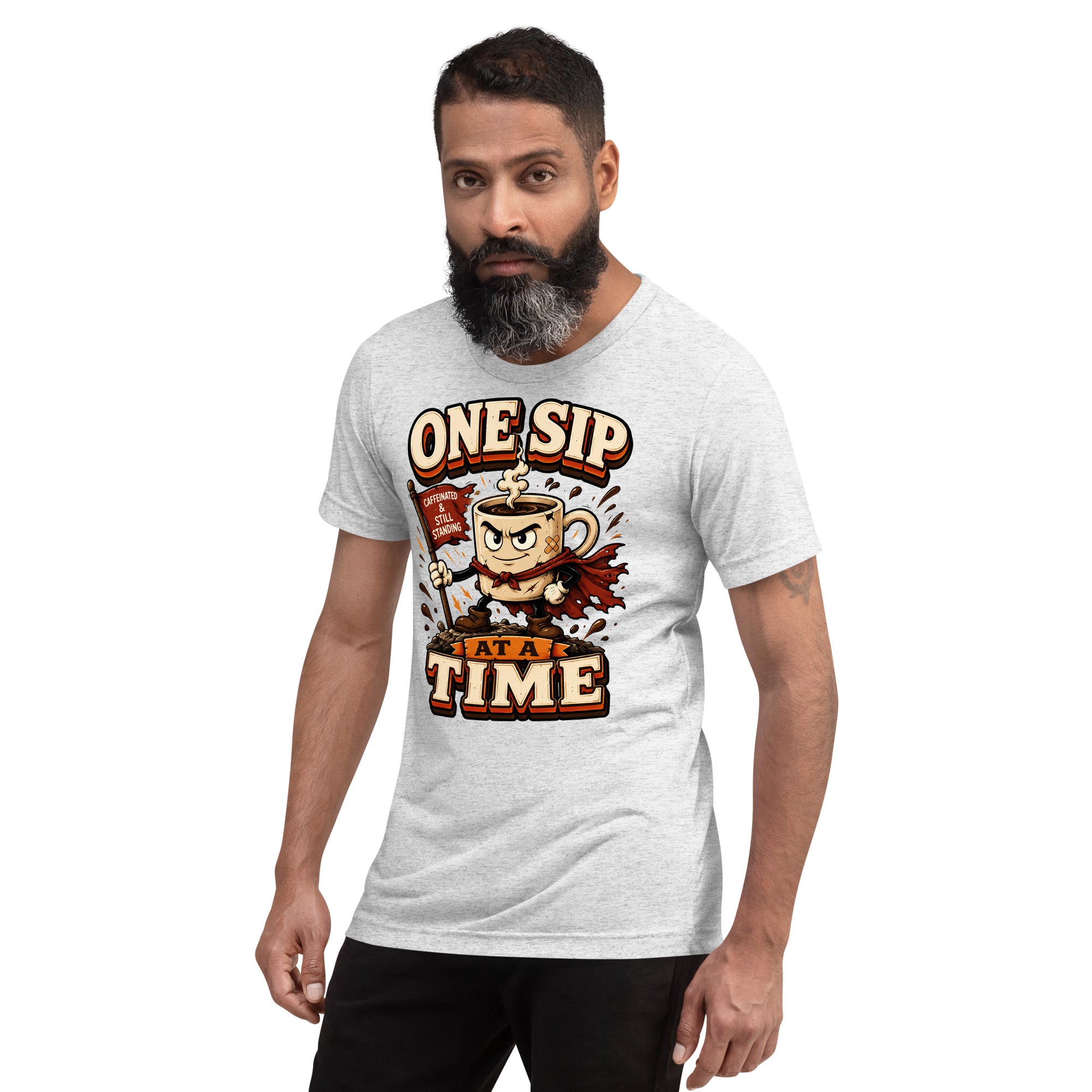 Coffee Lovers Short Sleeve Tee - One Sip At A Time! by printfluence.net