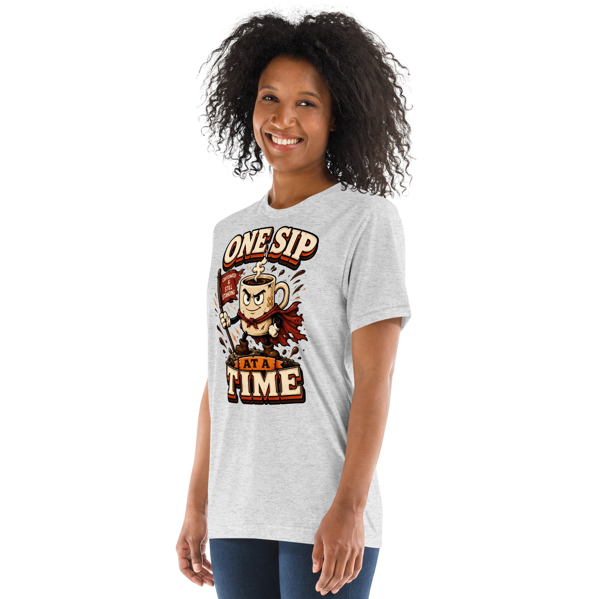 Coffee Lovers Short Sleeve Tee - One Sip At A Time! by printfluence.net