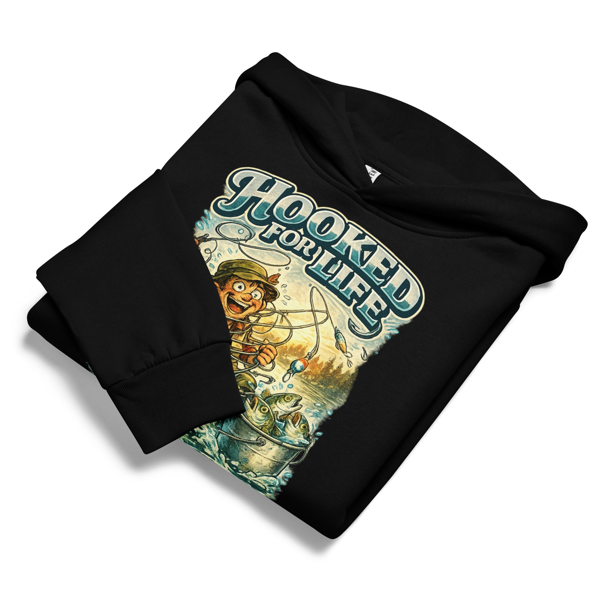 Hooked For Life Urban Fishing Hoodie | Fishing Lovers Gift by printfluence.net