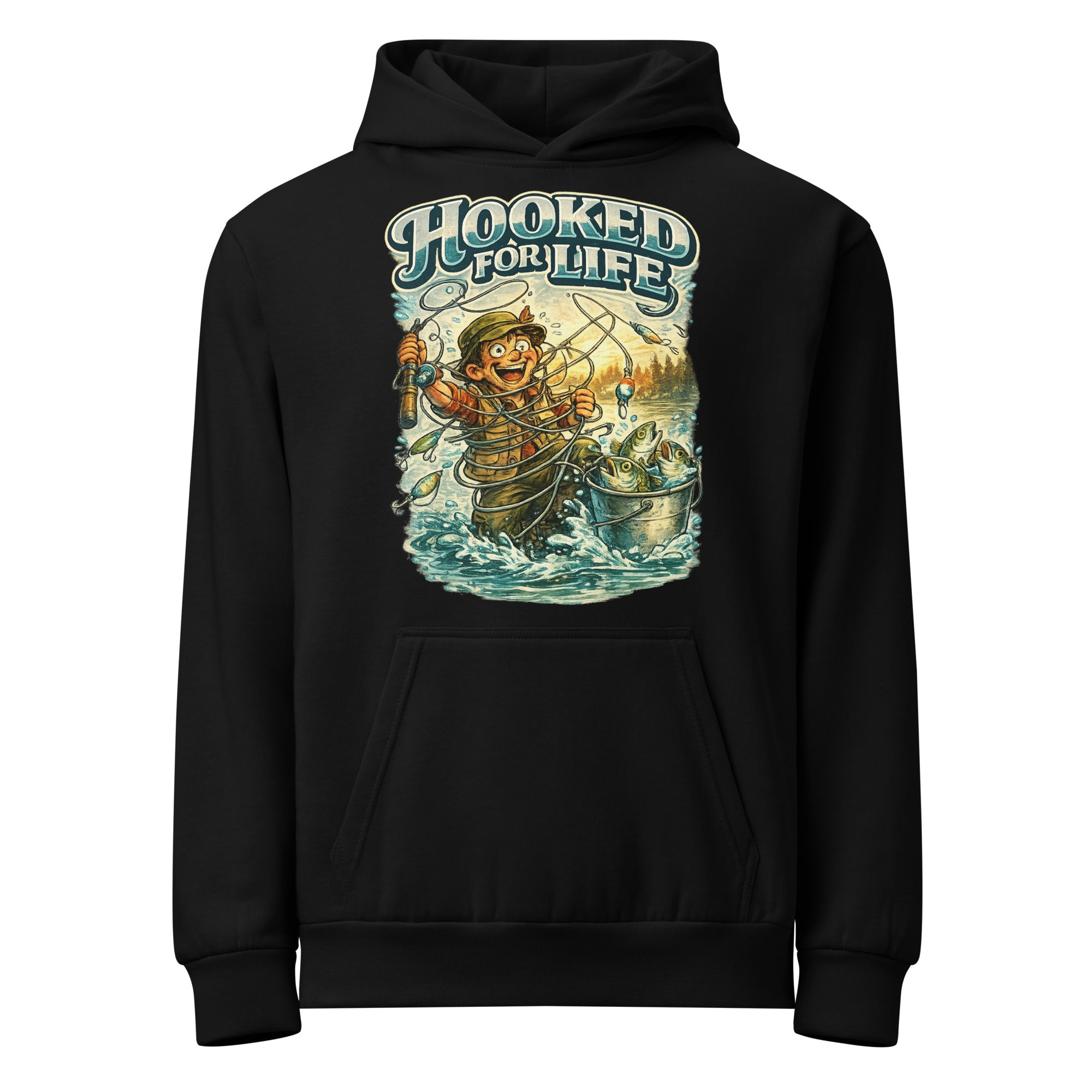 Hooked For Life Urban Fishing Hoodie | Fishing Lovers Gift by printfluence.net