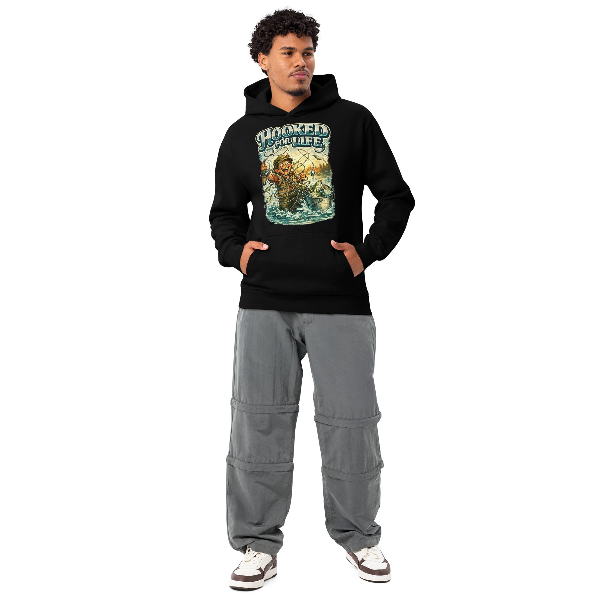 Hooked For Life Urban Fishing Hoodie | Fishing Lovers Gift by printfluence.net