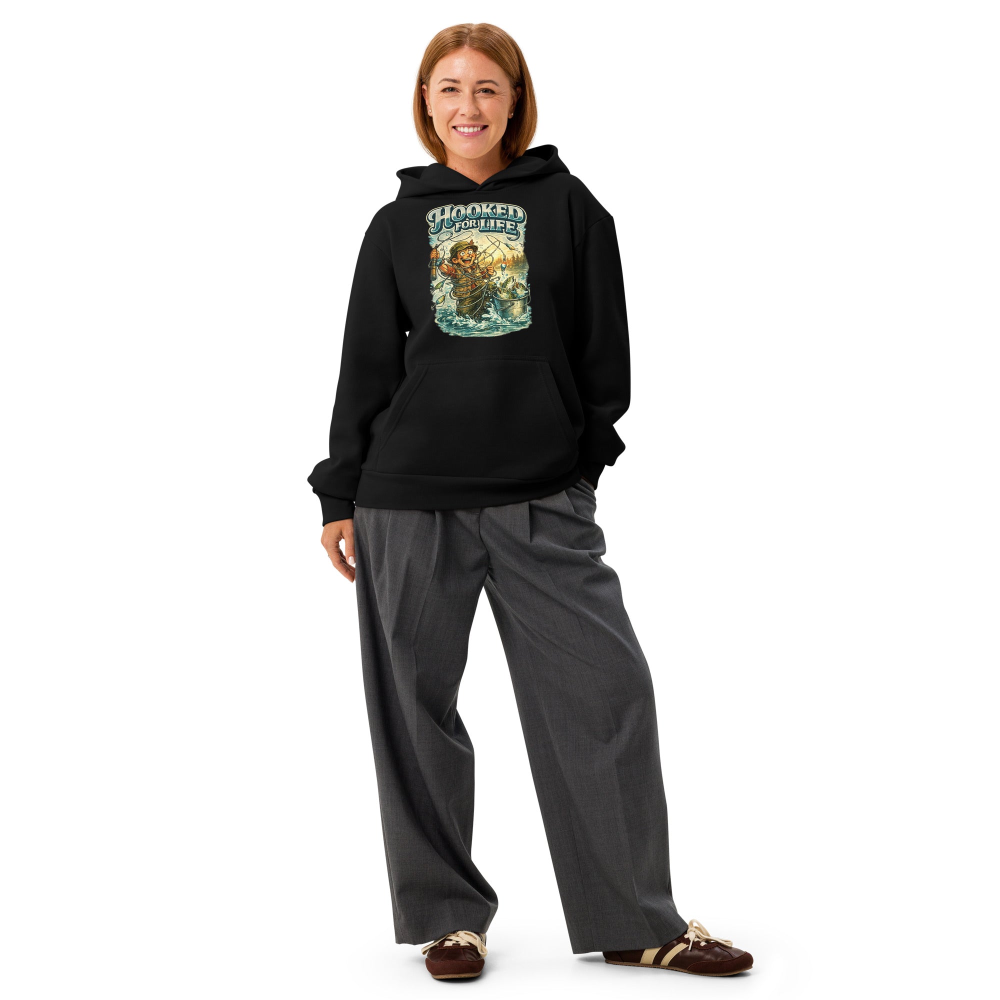 Hooked For Life Urban Fishing Hoodie | Fishing Lovers Gift by printfluence.net