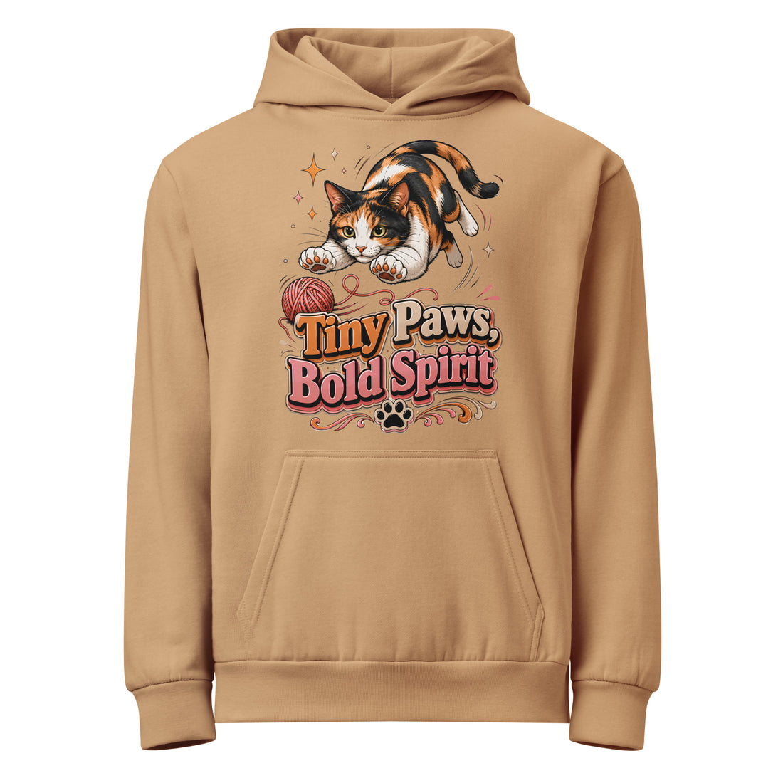 Tiny Paws Bold Spirit Cat Lovers Urban Garment Dyed Hoodie by printfluence.net