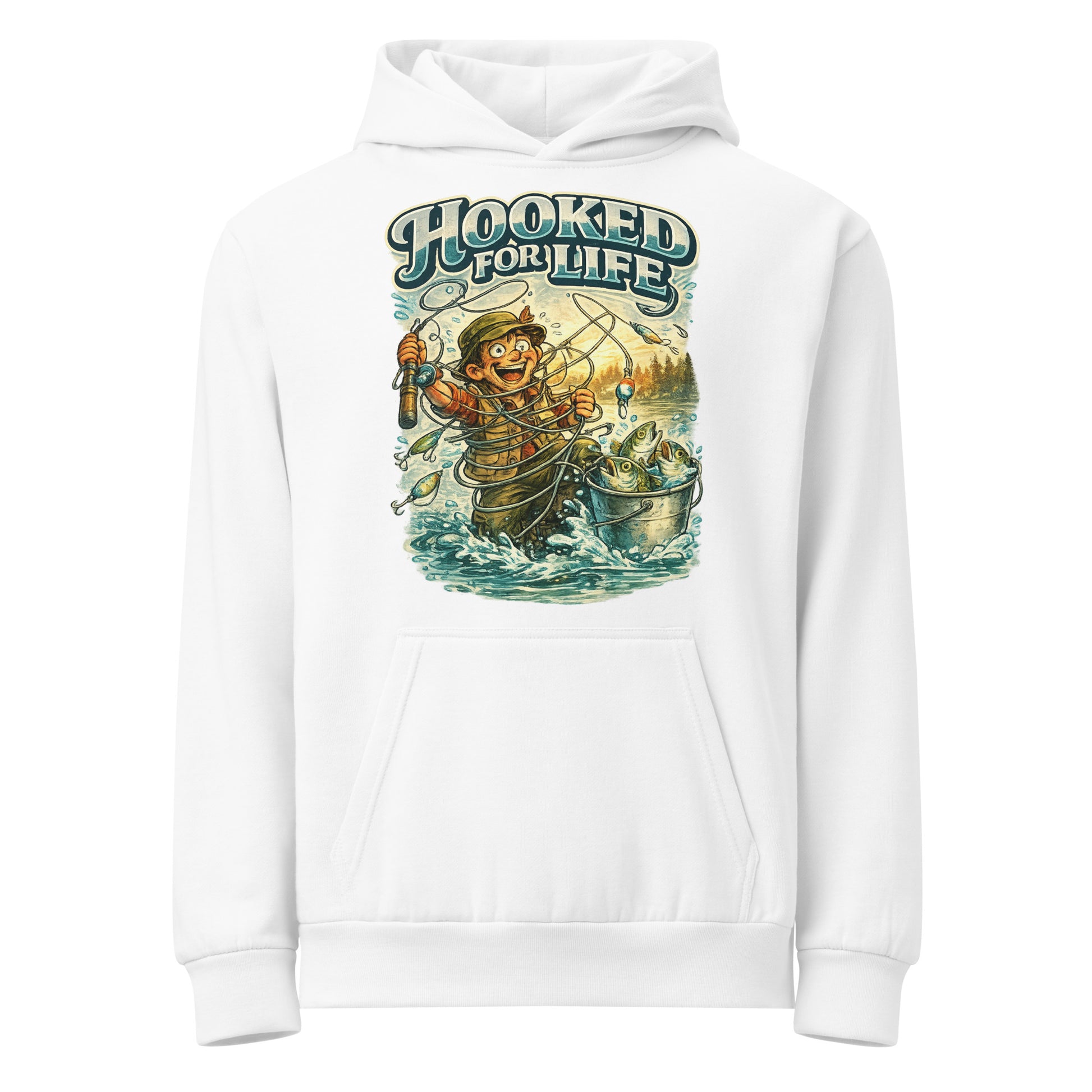 Hooked For Life Urban Fishing Hoodie | Fishing Lovers Gift by printfluence.net