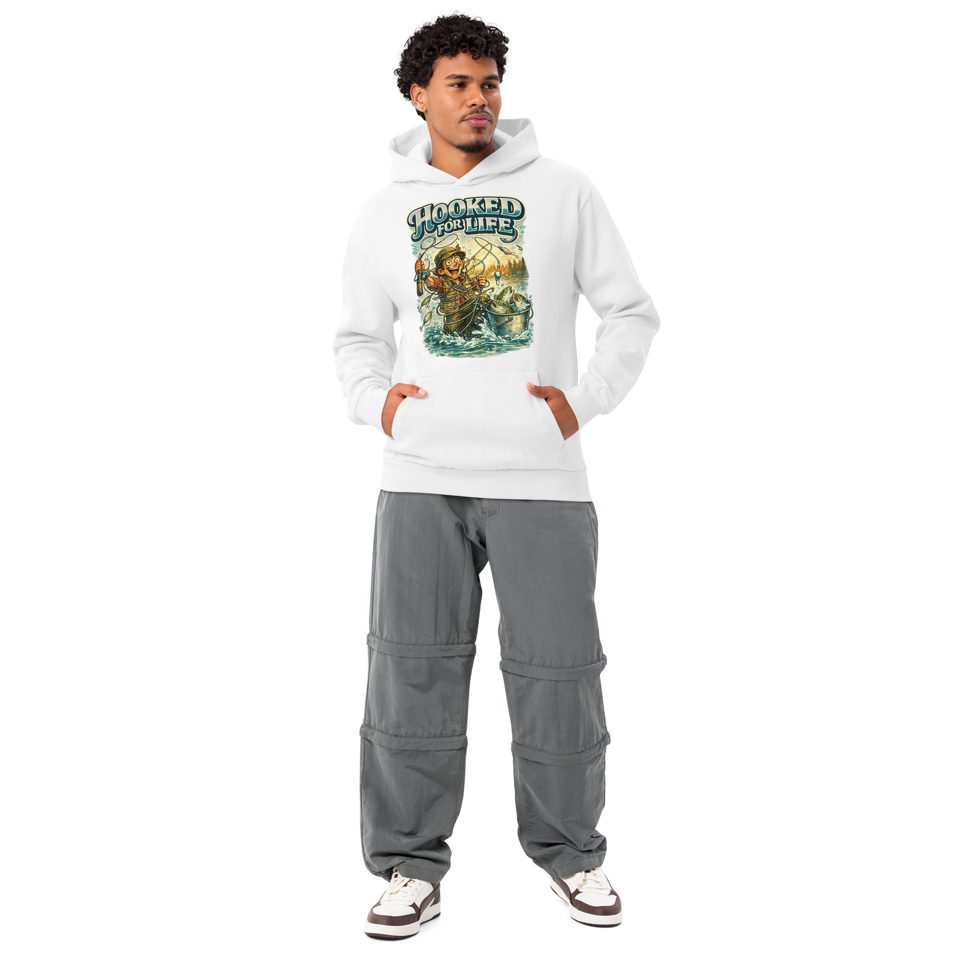 Hooked For Life Urban Fishing Hoodie | Fishing Lovers Gift by printfluence.net
