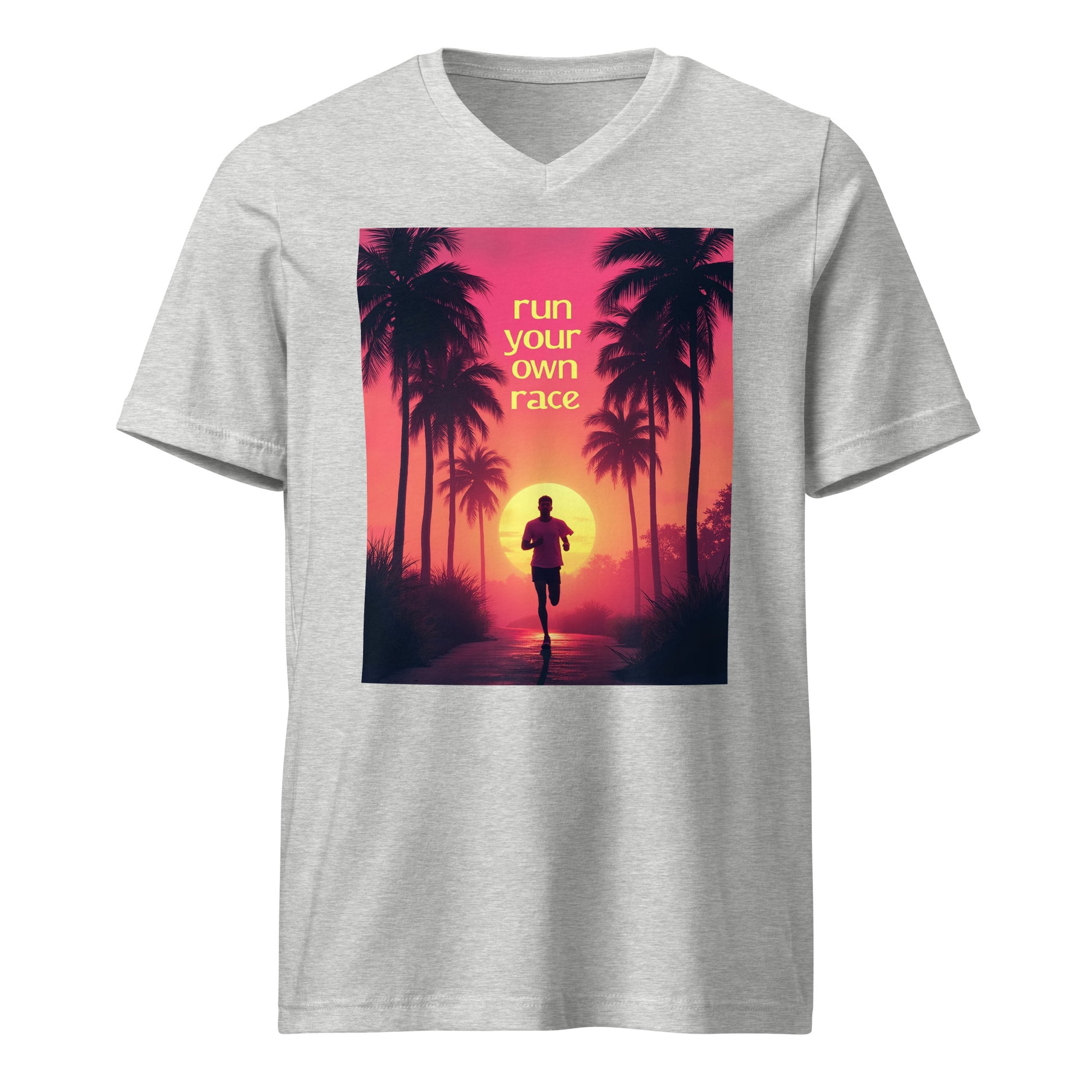 Unisex Short Sleeve V-Neck T-Shirt - Run Your Own Race V-Neck Tee – Elite Path for High Achievers by printfluence.net