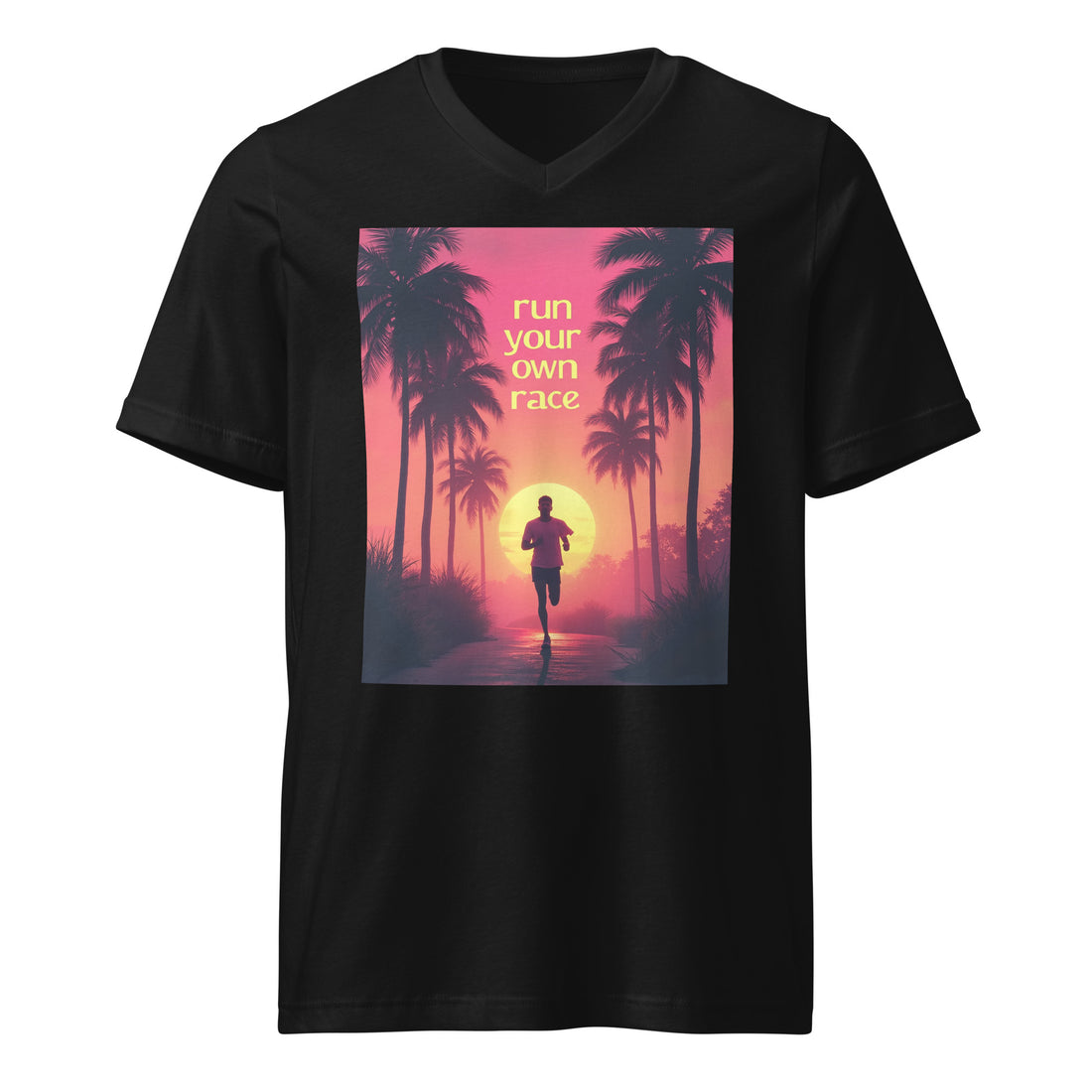 Unisex Short Sleeve V-Neck T-Shirt - Run Your Own Race V-Neck Tee – Elite Path for High Achievers by printfluence.net