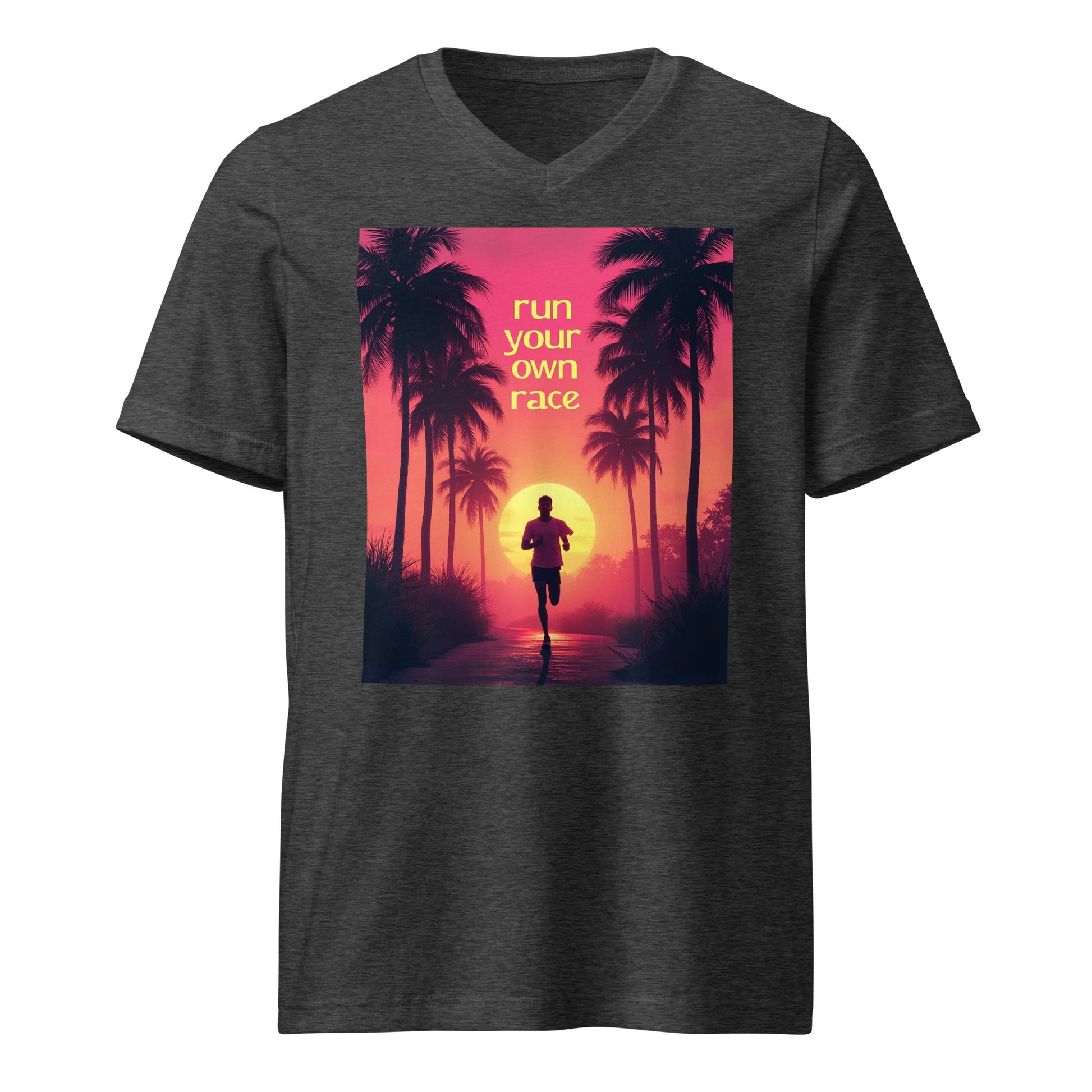 Unisex Short Sleeve V-Neck T-Shirt - Run Your Own Race V-Neck Tee – Elite Path for High Achievers by printfluence.net