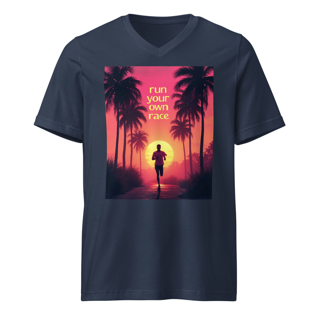 Unisex Short Sleeve V-Neck T-Shirt - Run Your Own Race V-Neck Tee – Elite Path for High Achievers by printfluence.net