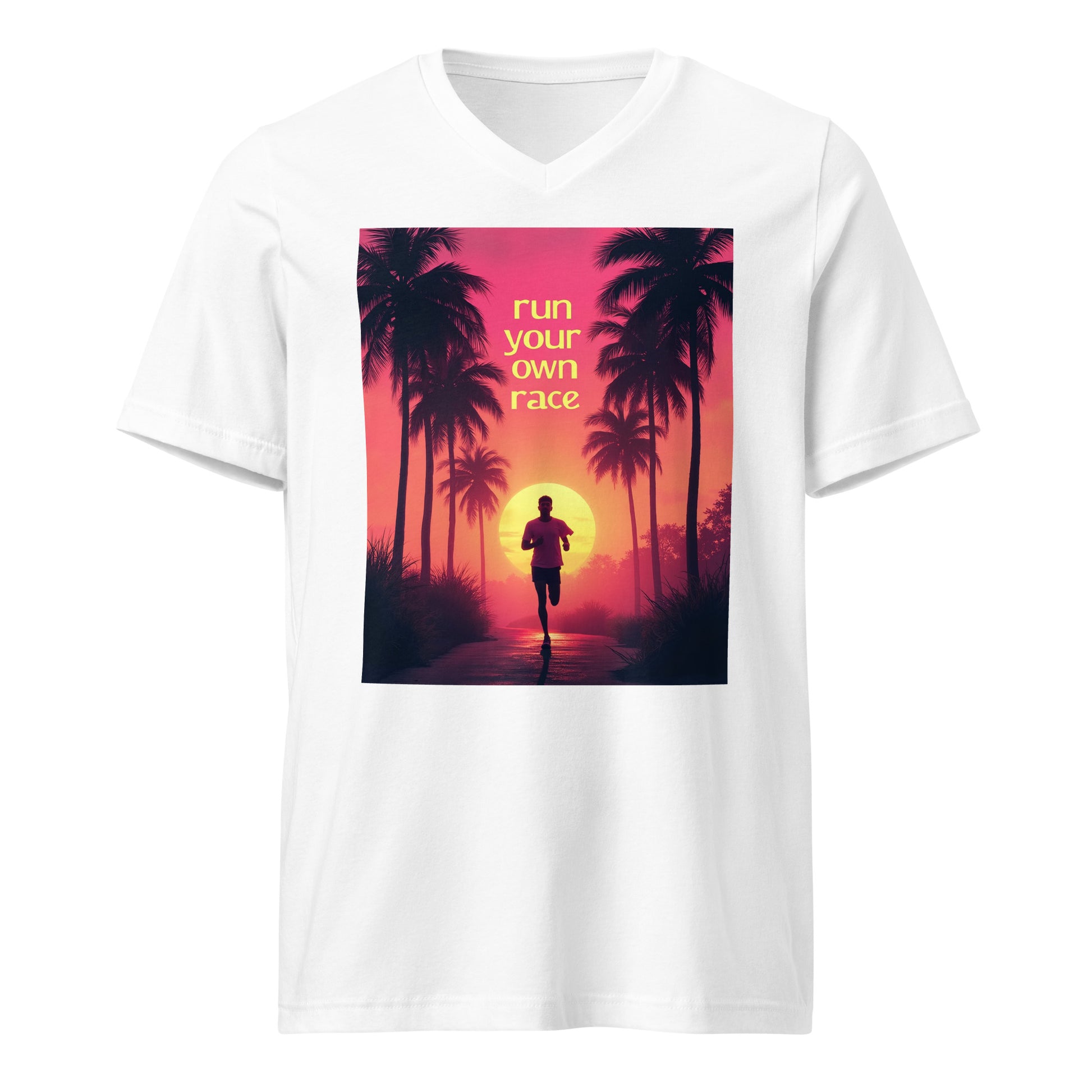 Unisex Short Sleeve V-Neck T-Shirt - Run Your Own Race V-Neck Tee – Elite Path for High Achievers by printfluence.net